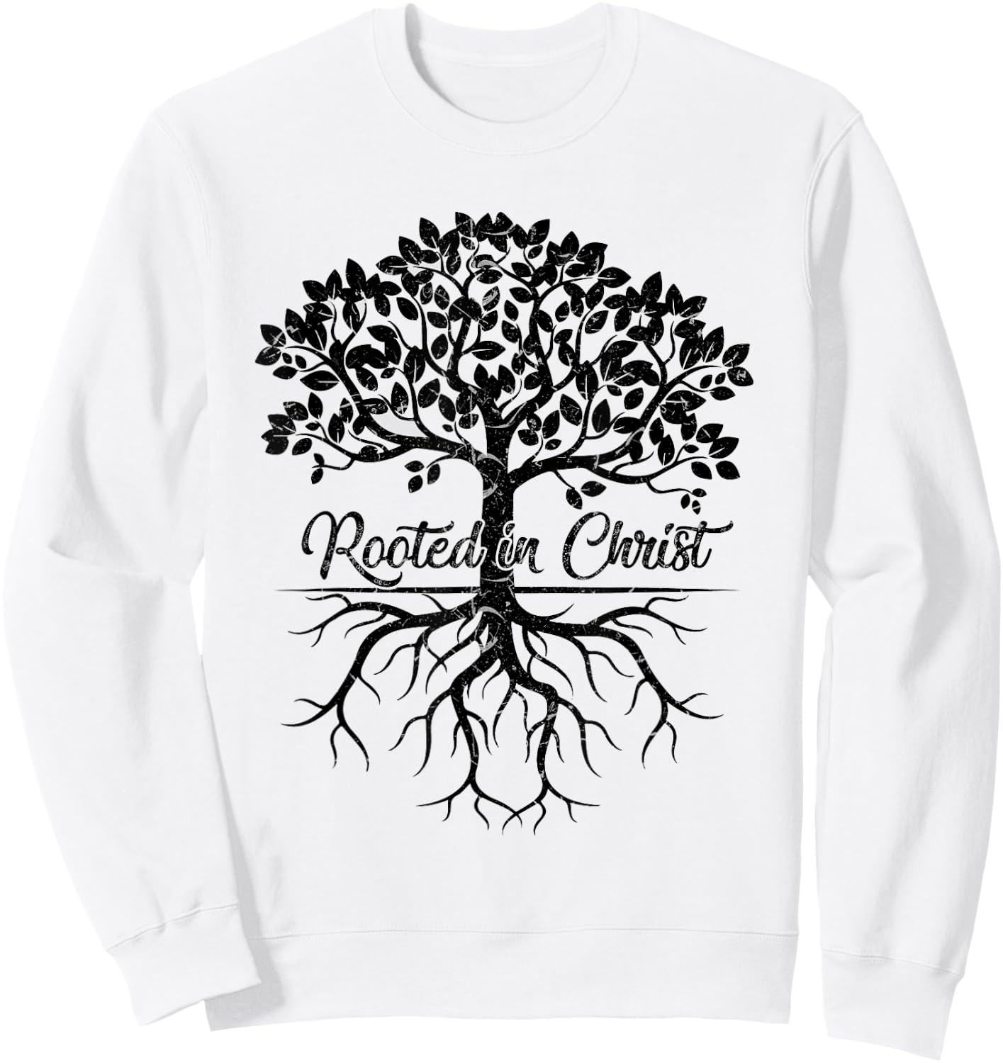 Rooted in Christ Shirt Christian Faith Bible Verse Mom Sweatshirt - Sweatshirt | White