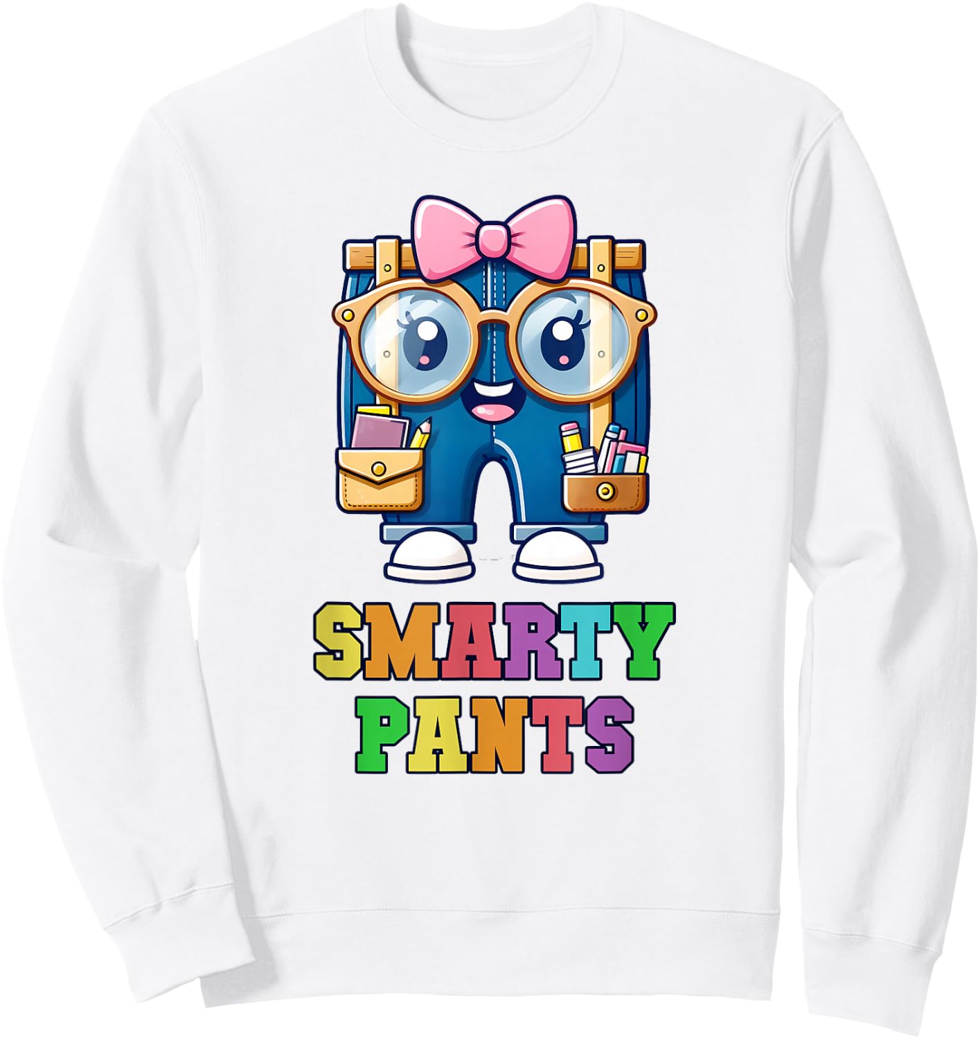 Funny Little MISS SMARTY PANTS Graduation Kids Smartie Girl Sweatshirt - Sweatshirt | White