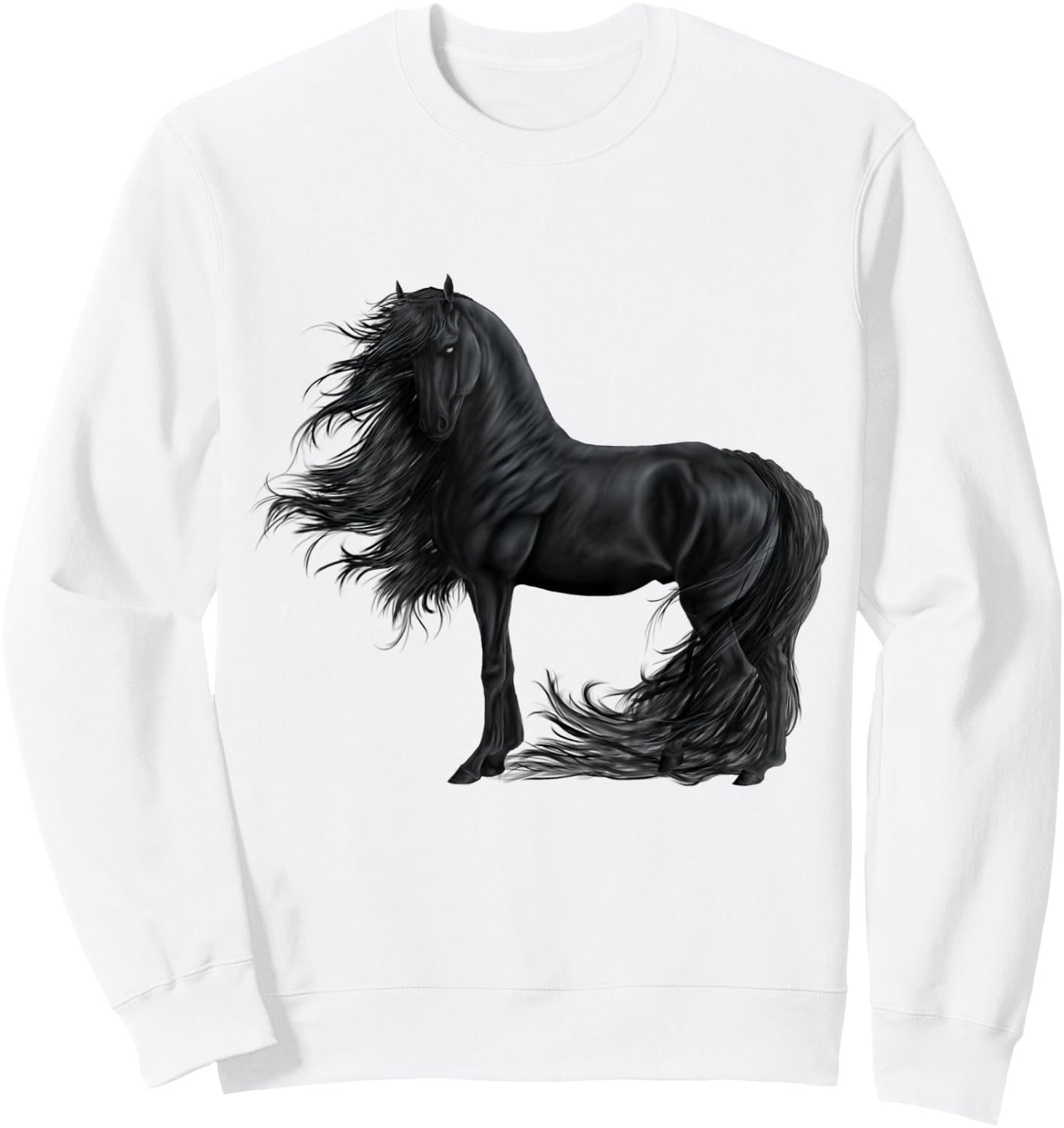 Horse Painting Riding Frisian Horse Rider Birthday Sweatshirt - Sweatshirt | White