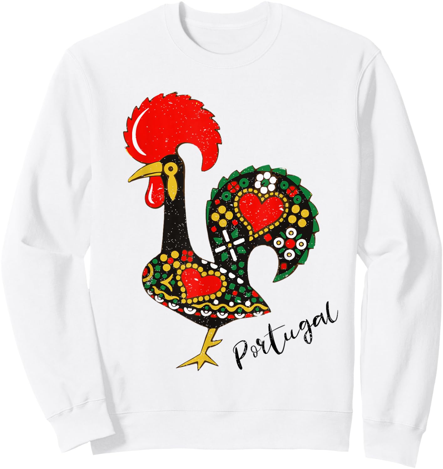 Galo de Barcelos - Portuguese Rooster Design Sweatshirt - Sweatshirt | White