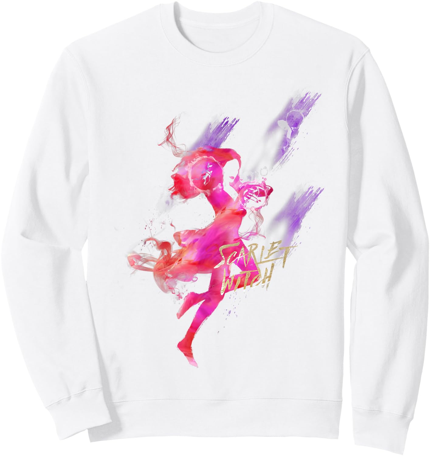 Marvel Scarlet Witch Silhouette Watercolor Poster Sweatshirt - Sweatshirt | White