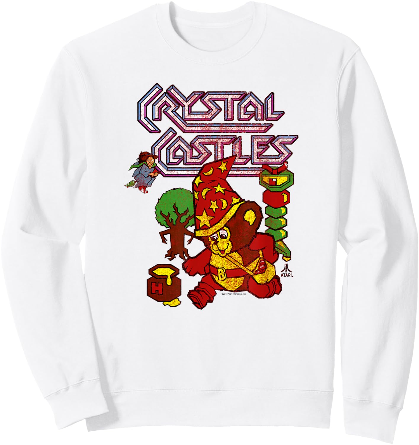 Atari Crystal Castles Bentley Bear Maze Video Game Sweatshirt - Sweatshirt | White
