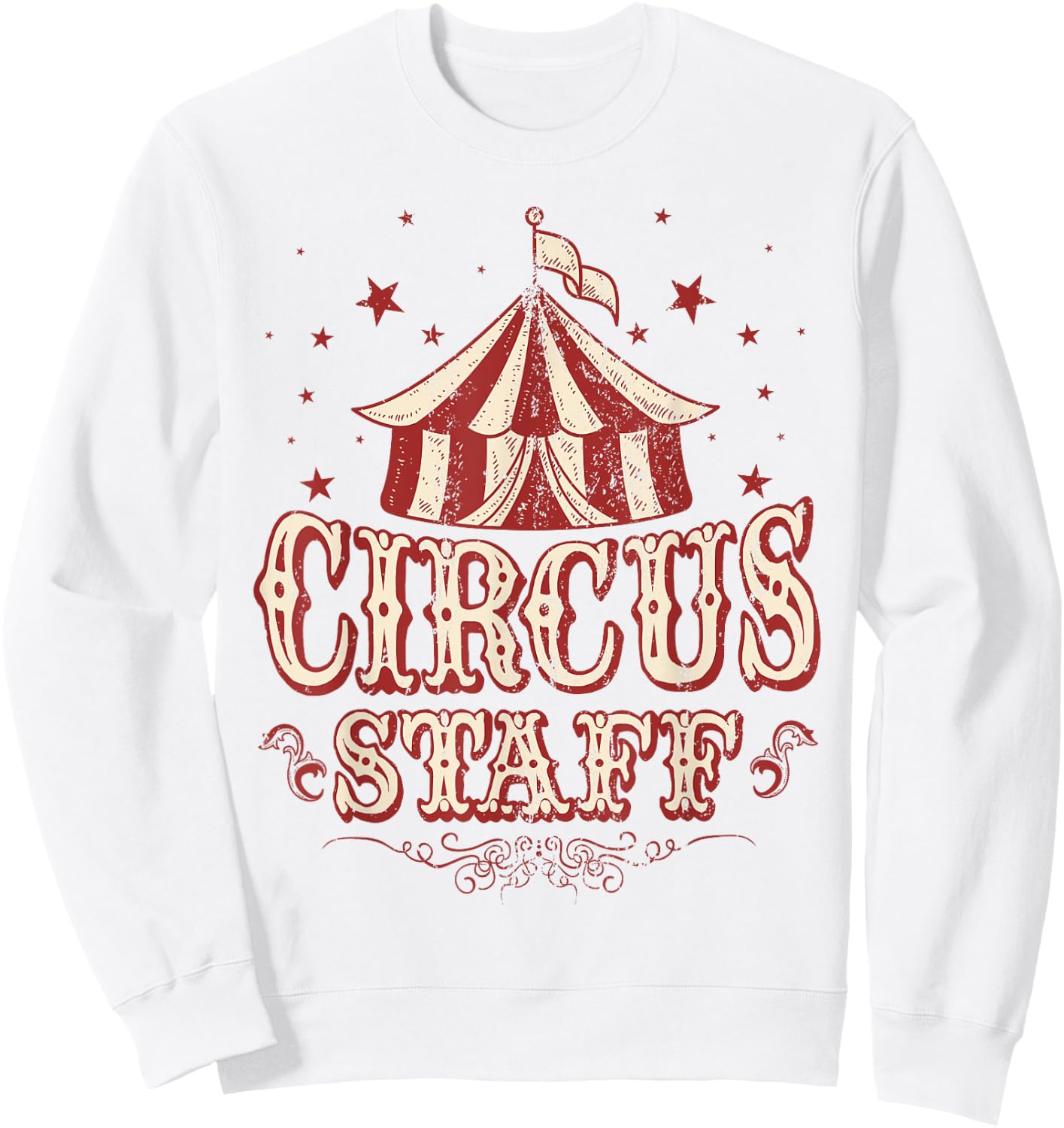 Vintage Circus Themed Birthday Party T Shirt - Circus Staff Sweatshirt - Sweatshirt | White