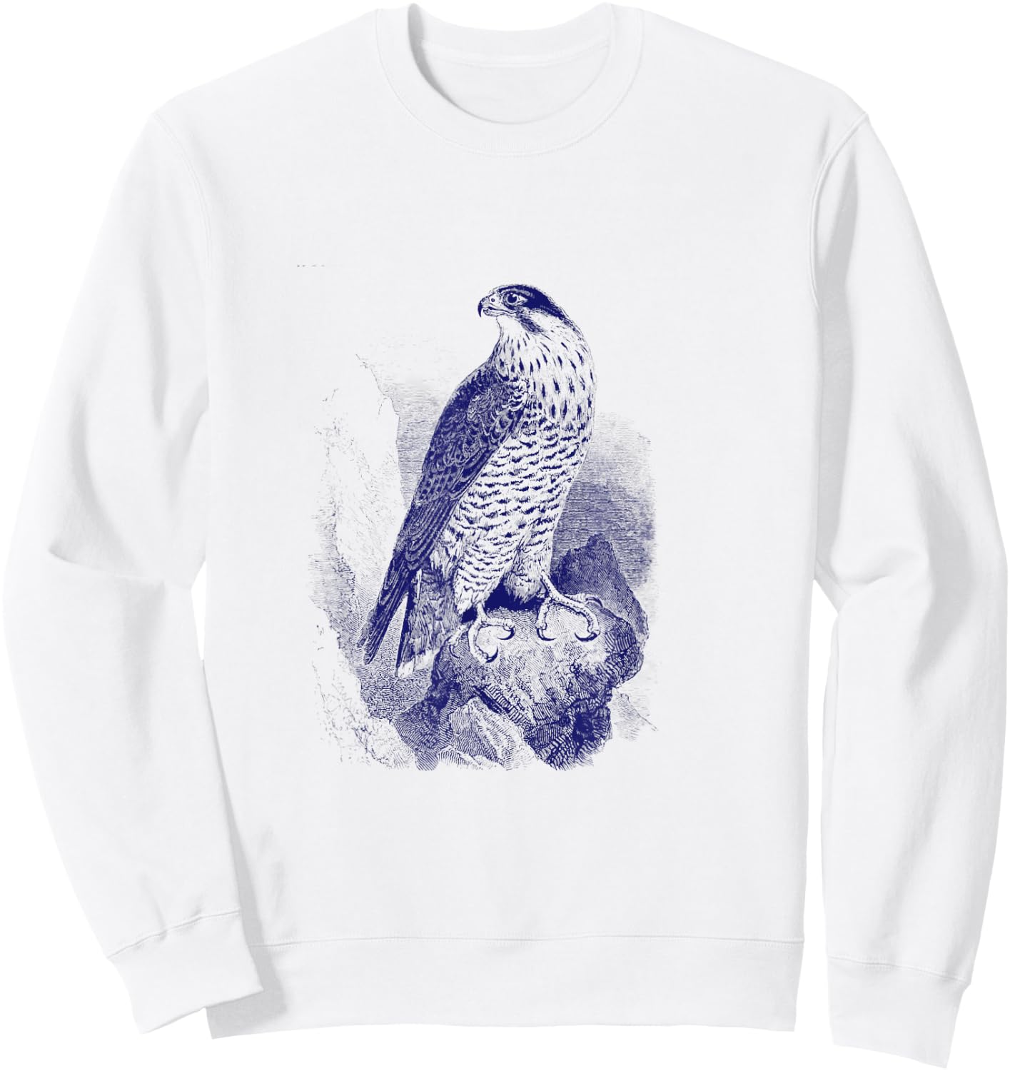 Falcon . Vintage Nature Falcon Bird Sweatshirt - Sweatshirt | White