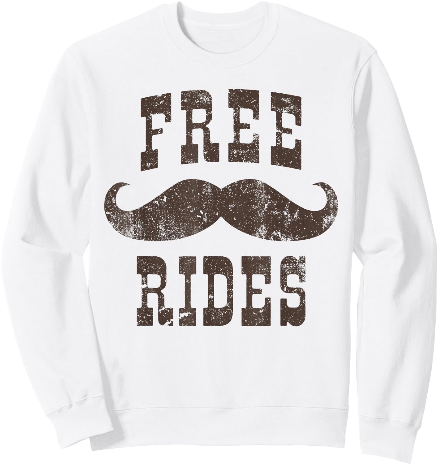 Funny Vintage Moustache Rides Sweatshirt - Sweatshirt | White