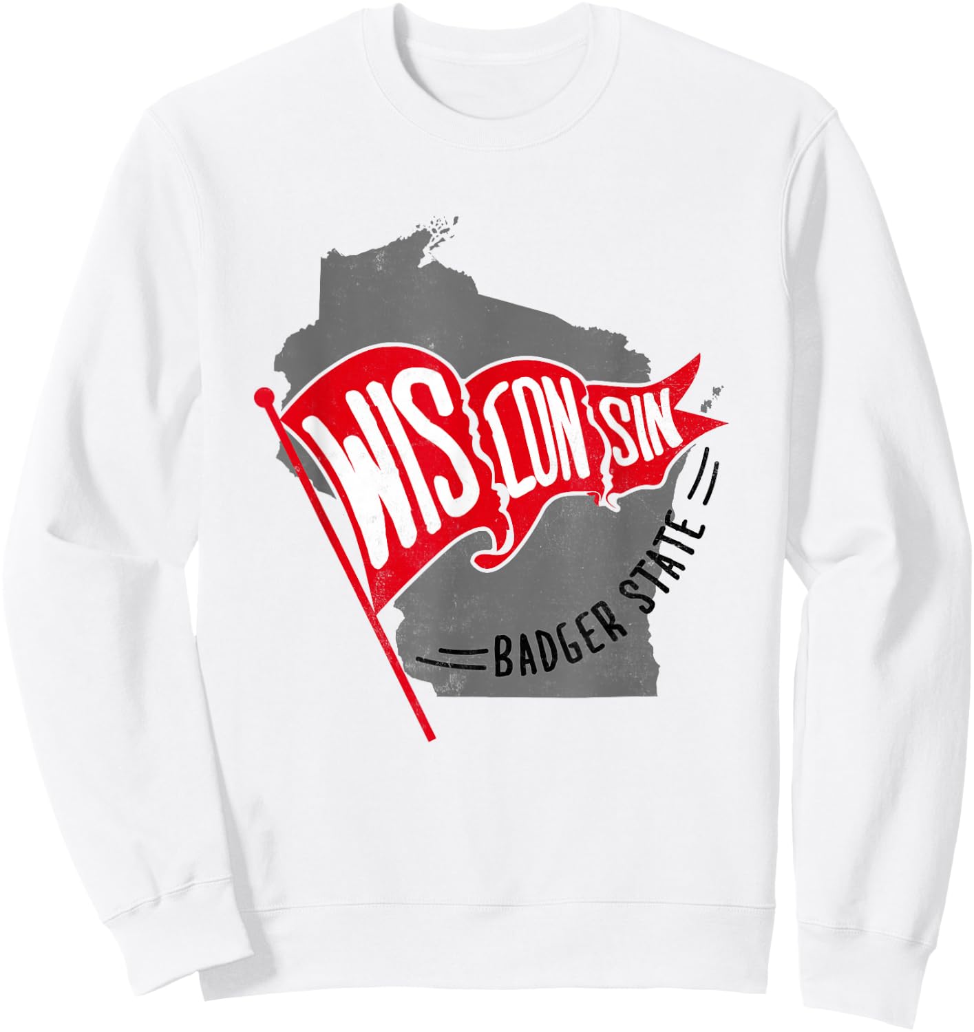 Trendy Wisconsin Badger State Vintage Logo Sweatshirt - Sweatshirt | White