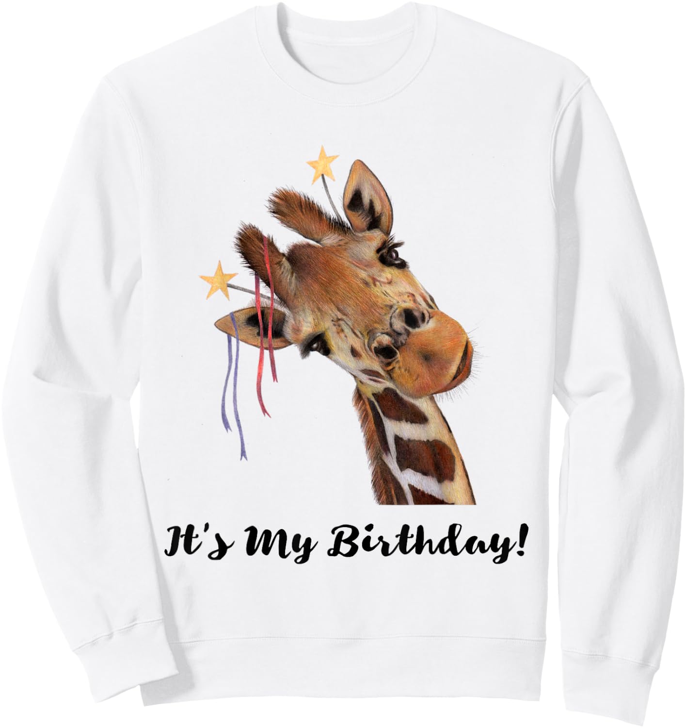 It's My Birthday Good Time Giraffe Party Animal Sweatshirt - Sweatshirt | White