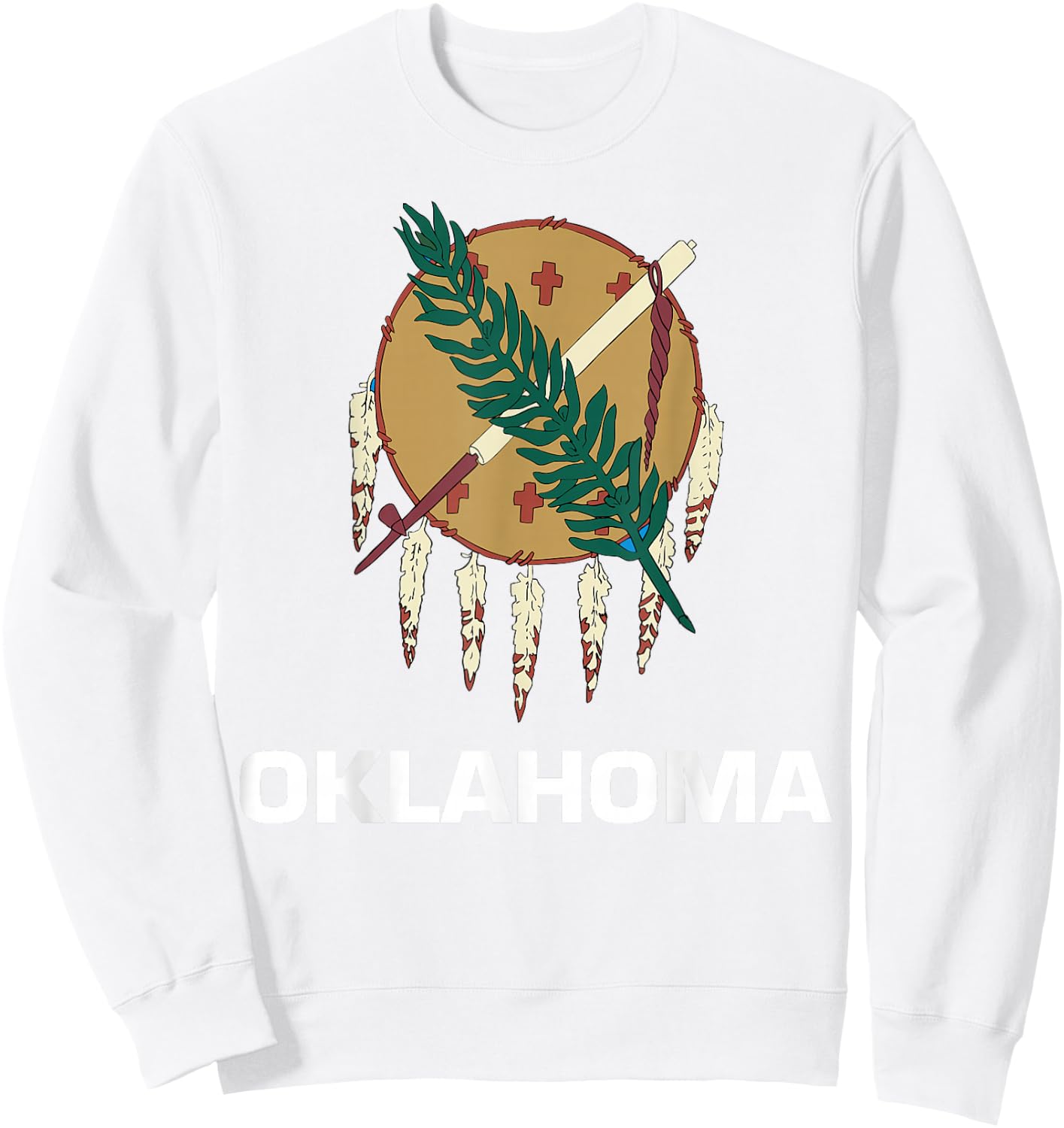 Oklahoma OK state Flag USA T Shirt Sweatshirt - Sweatshirt | White