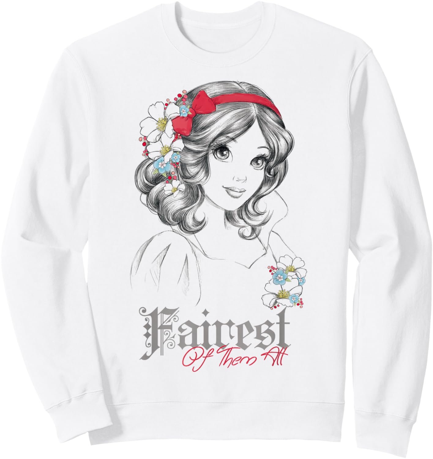 Disney Snow White Fairest Of Them All Modern Princess Sketch Sweatshirt - Sweatshirt | White