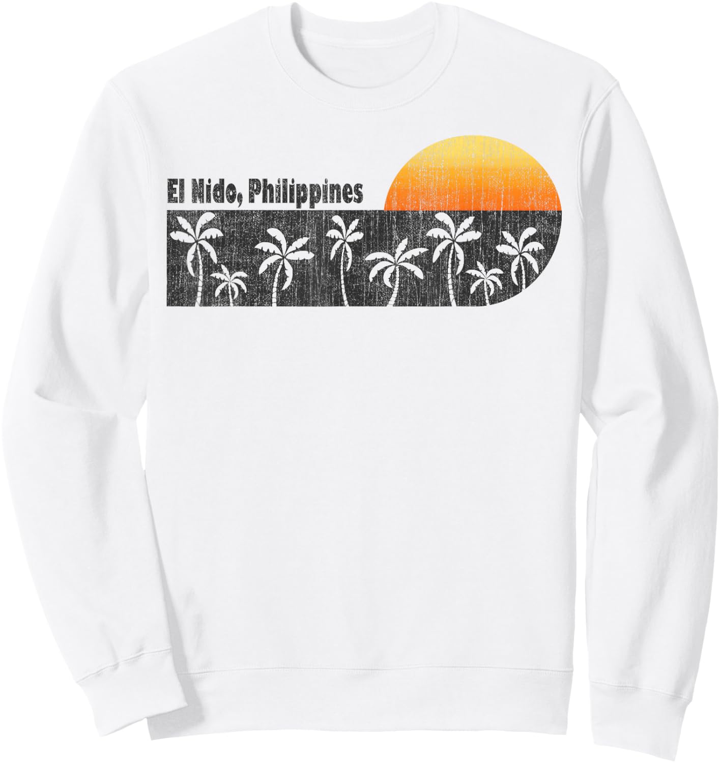 Retro El Nido Philippines Sweatshirt - Sweatshirt | White