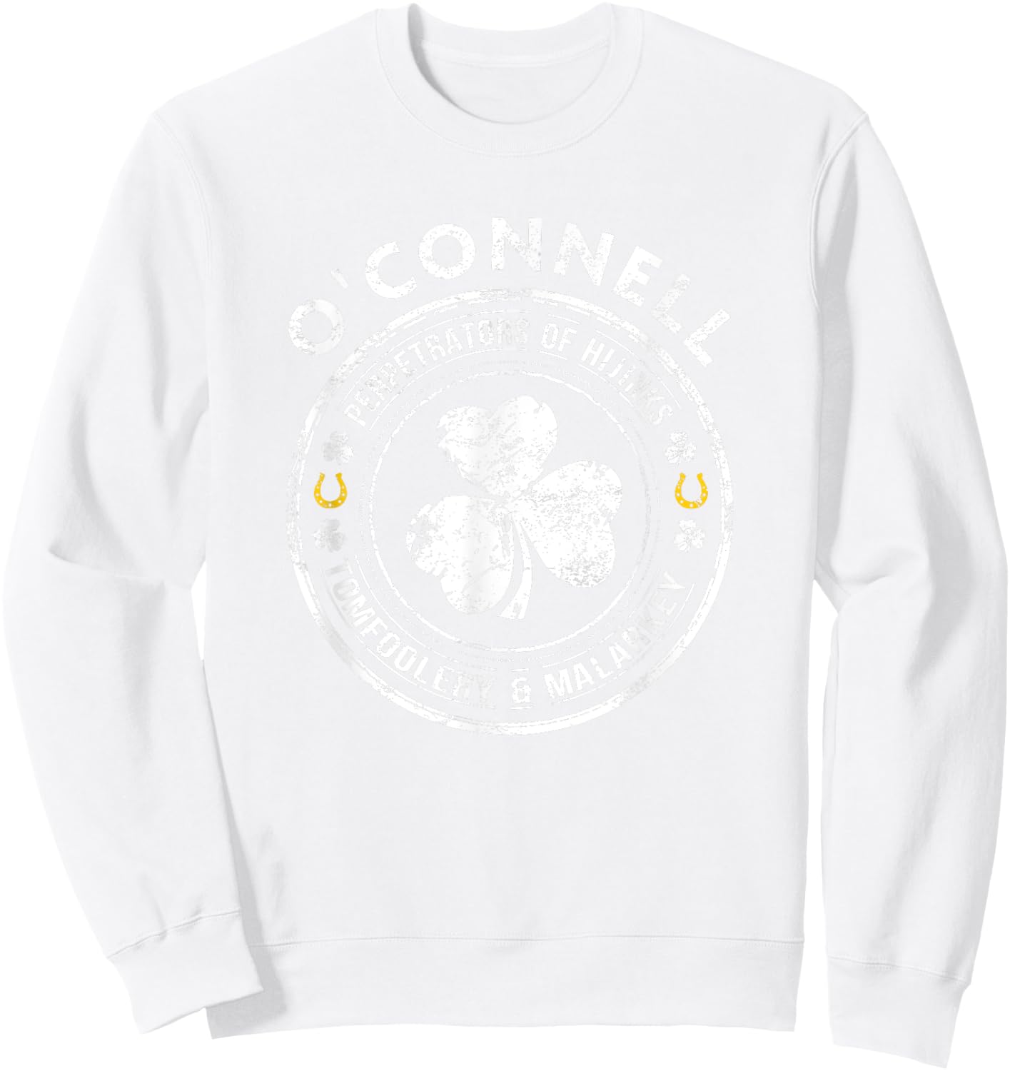 O'Connell Irish Family Name Sweatshirt - Sweatshirt | White