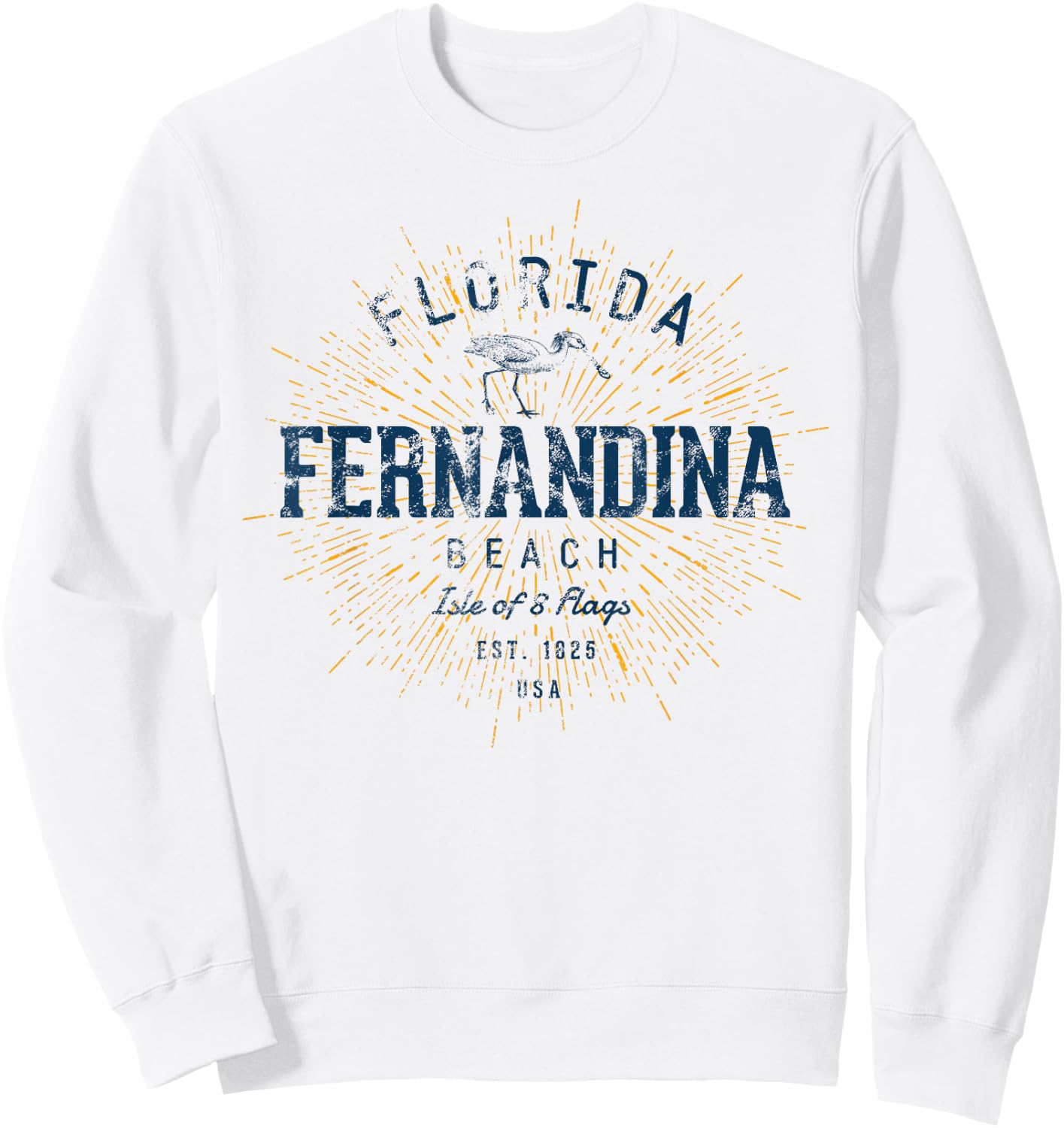 Vintage Fernandina Beach Retro Sweatshirt - Sweatshirt | White