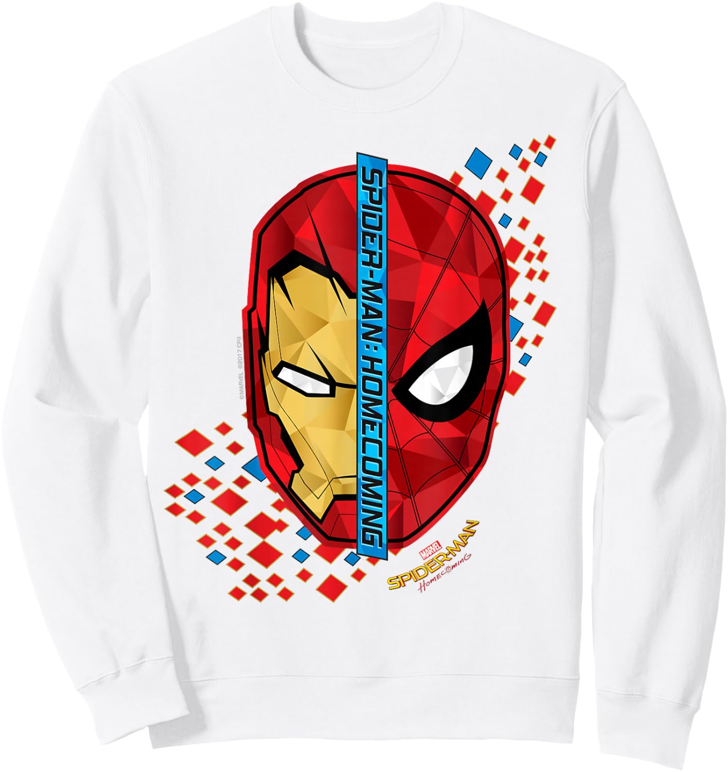 Marvel Spider-Man Homecoming Iron Man Face Split C1 Sweatshirt - Sweatshirt | White