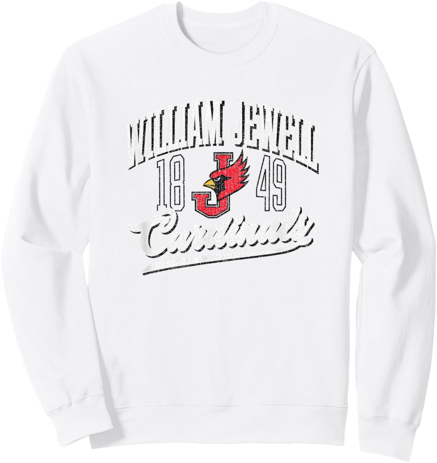 William Jewell College Cardinals Vintage Script Emblem Sweatshirt - Sweatshirt | White