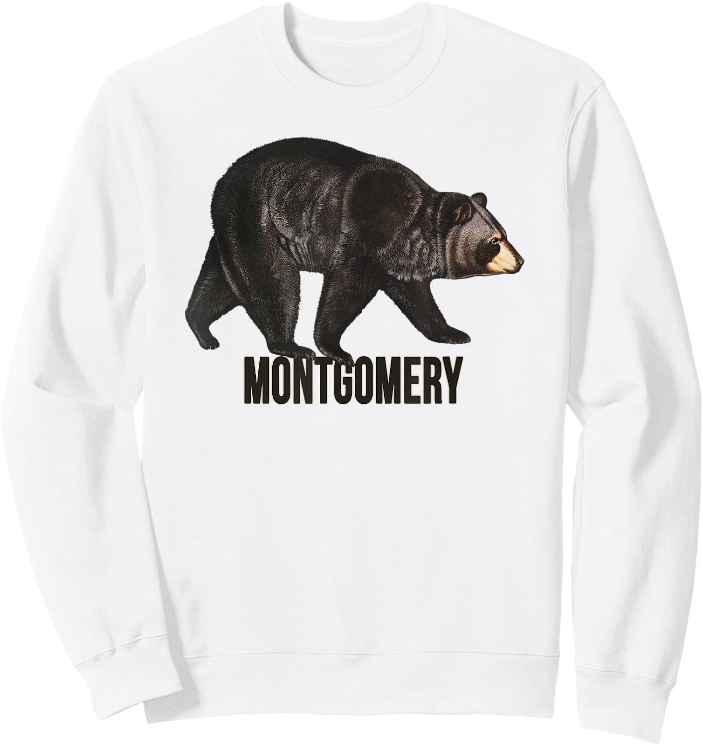 Montgomery, Vermont Black Bear Sweatshirt - Sweatshirt | White