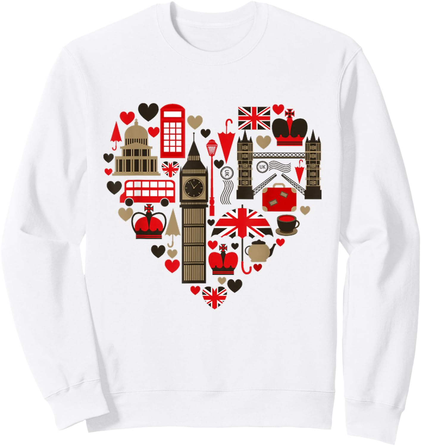 Vintage London I Love Travel Wanderlust Union Jack Sweatshirt - Sweatshirt | White