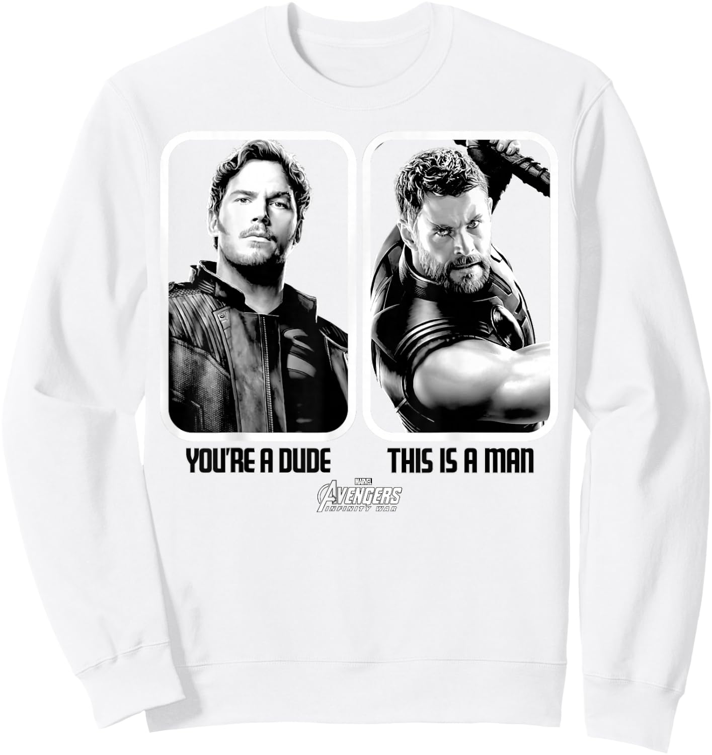 Marvel Infinity War Star-Lord Thor is A Man Graphic Sweatshirt - Sweatshirt | White