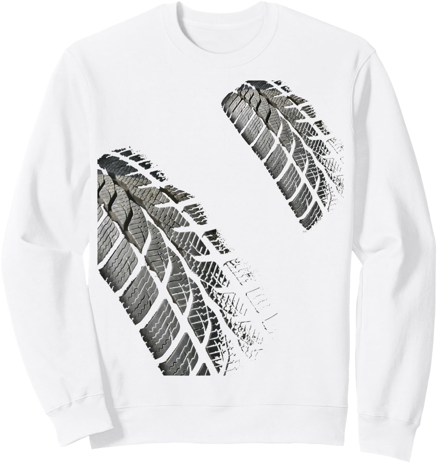 Tire Track Of Dirt Racing Car Bike SkidMark Motocross Sweatshirt - Sweatshirt | White