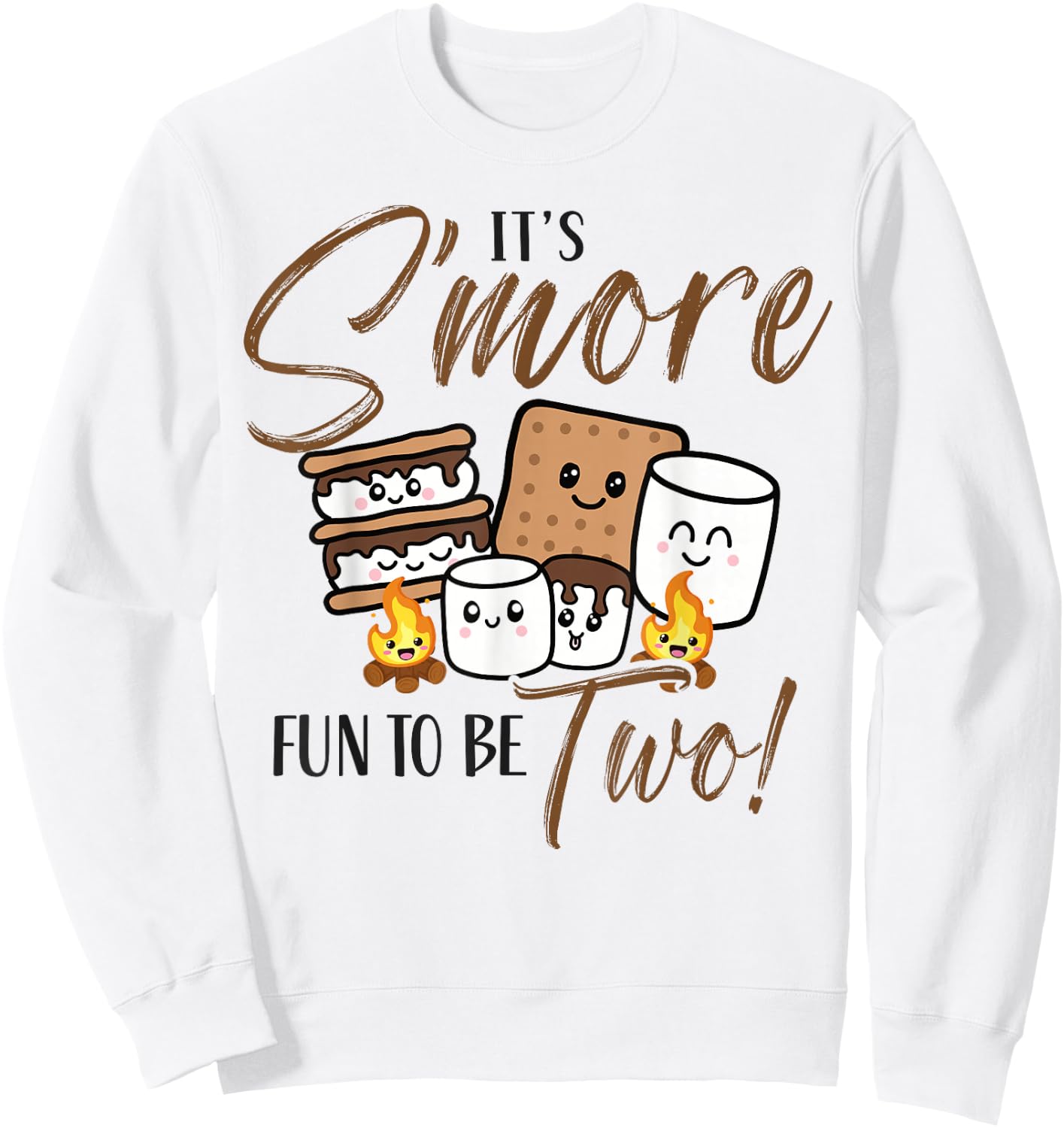 Birthday Campfire Marshmallow It's S'more Fun To Be Two 2nd Sweatshirt - Sweatshirt | White