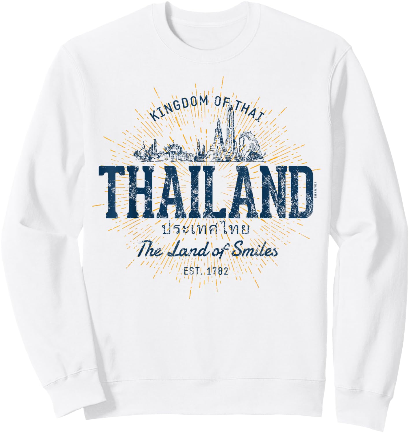 Vintage Thailand Retro Sweatshirt - Sweatshirt | White