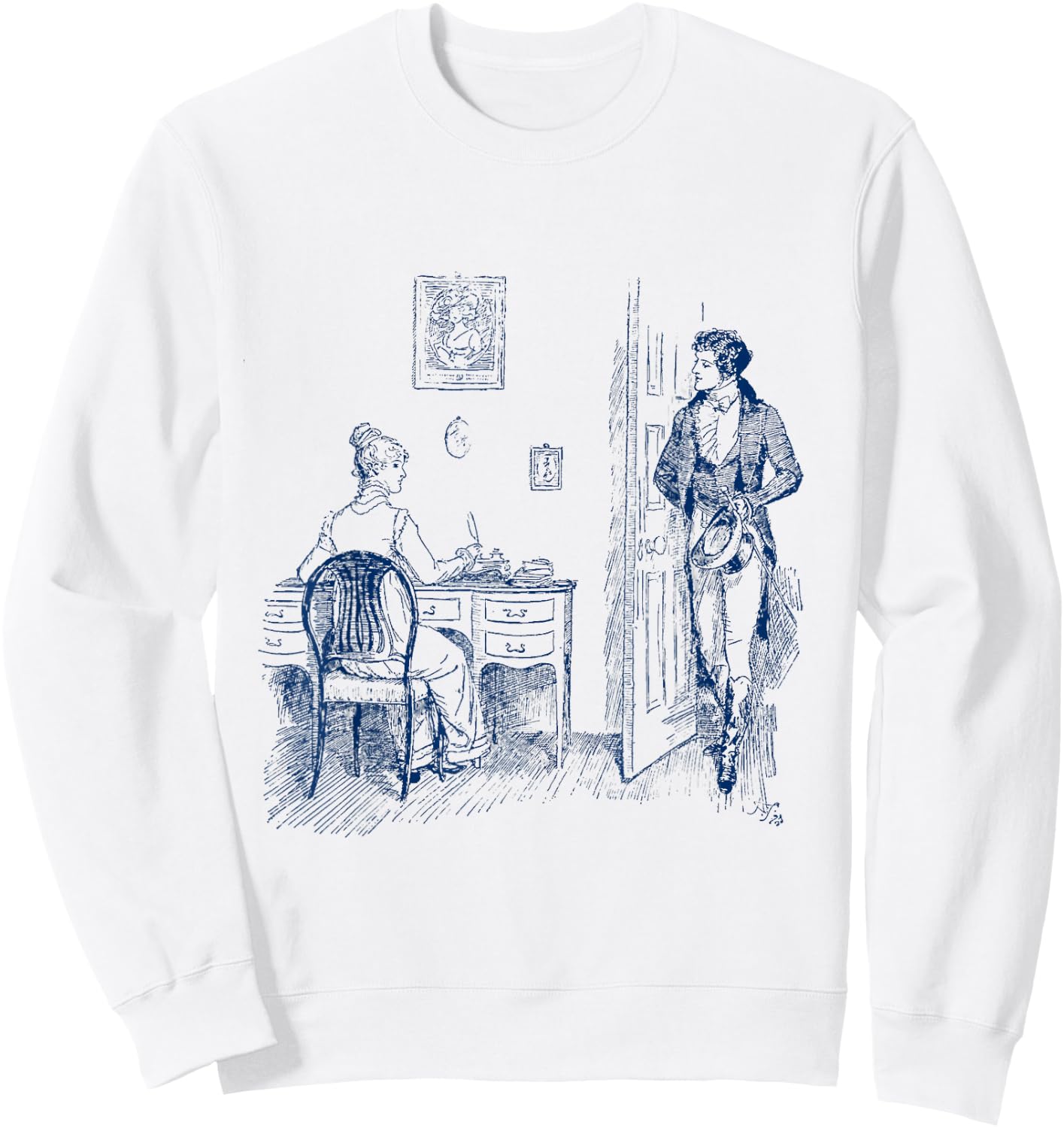 Pride and Prejudice . Jane Austen Mr Darcy Sweatshirt - Sweatshirt | White