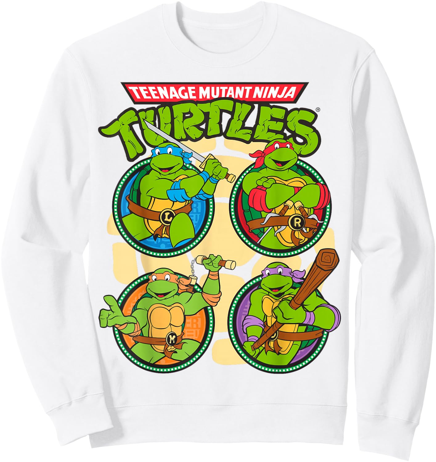 Teenage Mutant Ninja Turtles Circular Design Sweatshirt - Sweatshirt | White