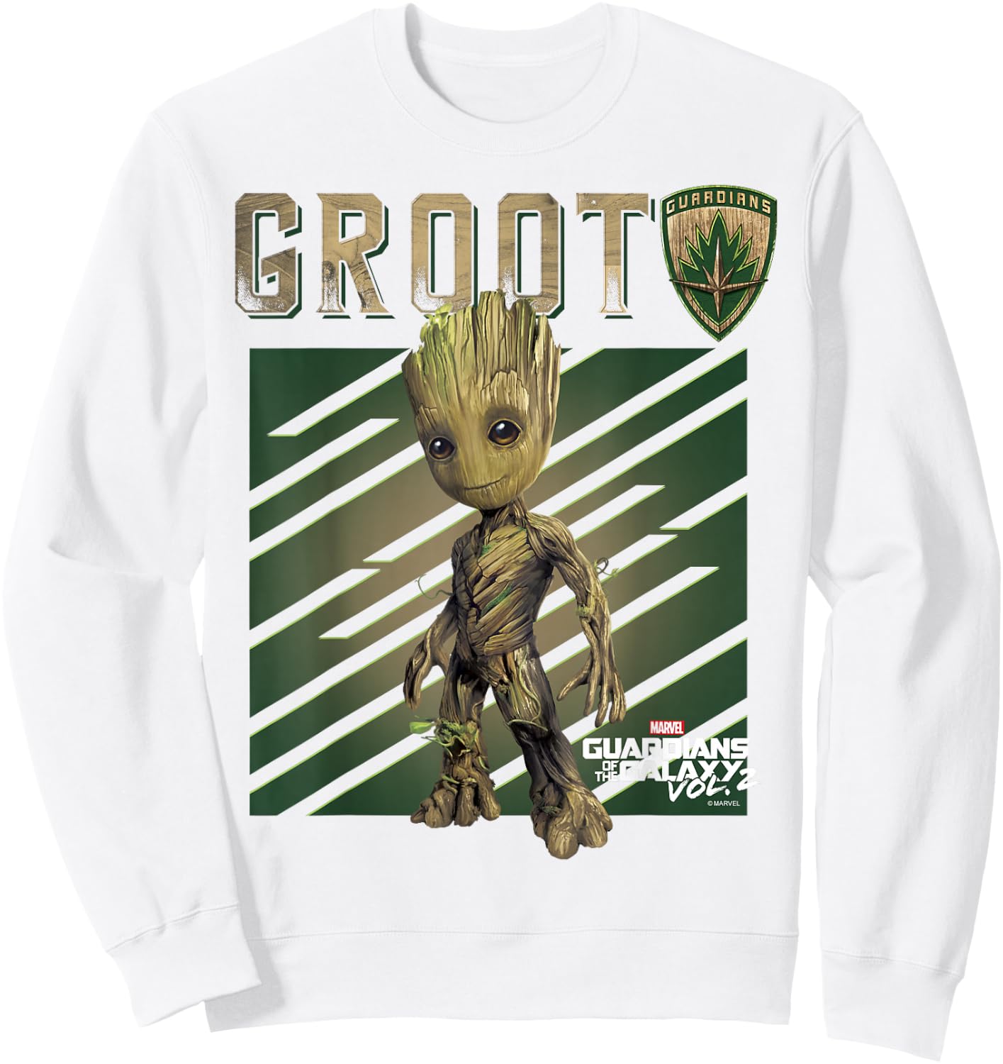 Marvel Guardians Vol. 2 Baby Groot Shield Graphic C1 Sweatshirt - Sweatshirt | White