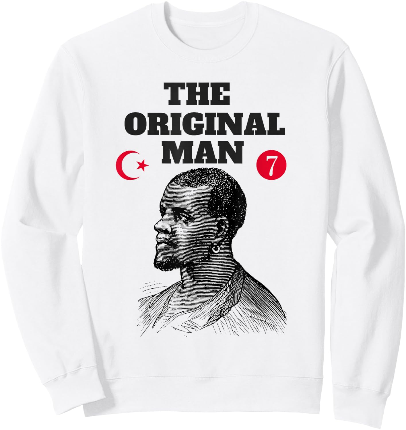The Original Man - Moorish 5 Percent Allah 7 Sweatshirt - Sweatshirt | White