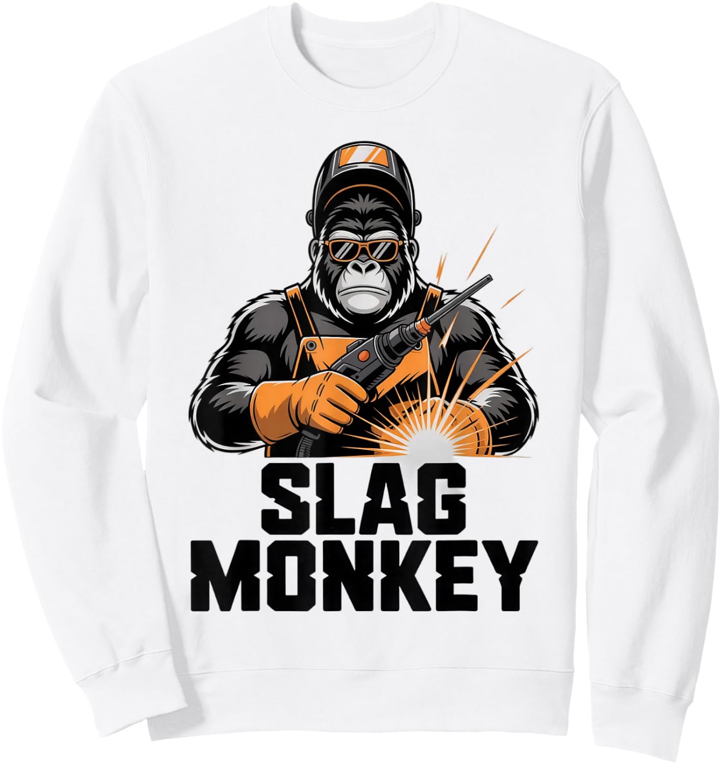 Slag Monkey Gorilla Welder MIG TIG Pipe Welding Men Sweatshirt - Sweatshirt | White