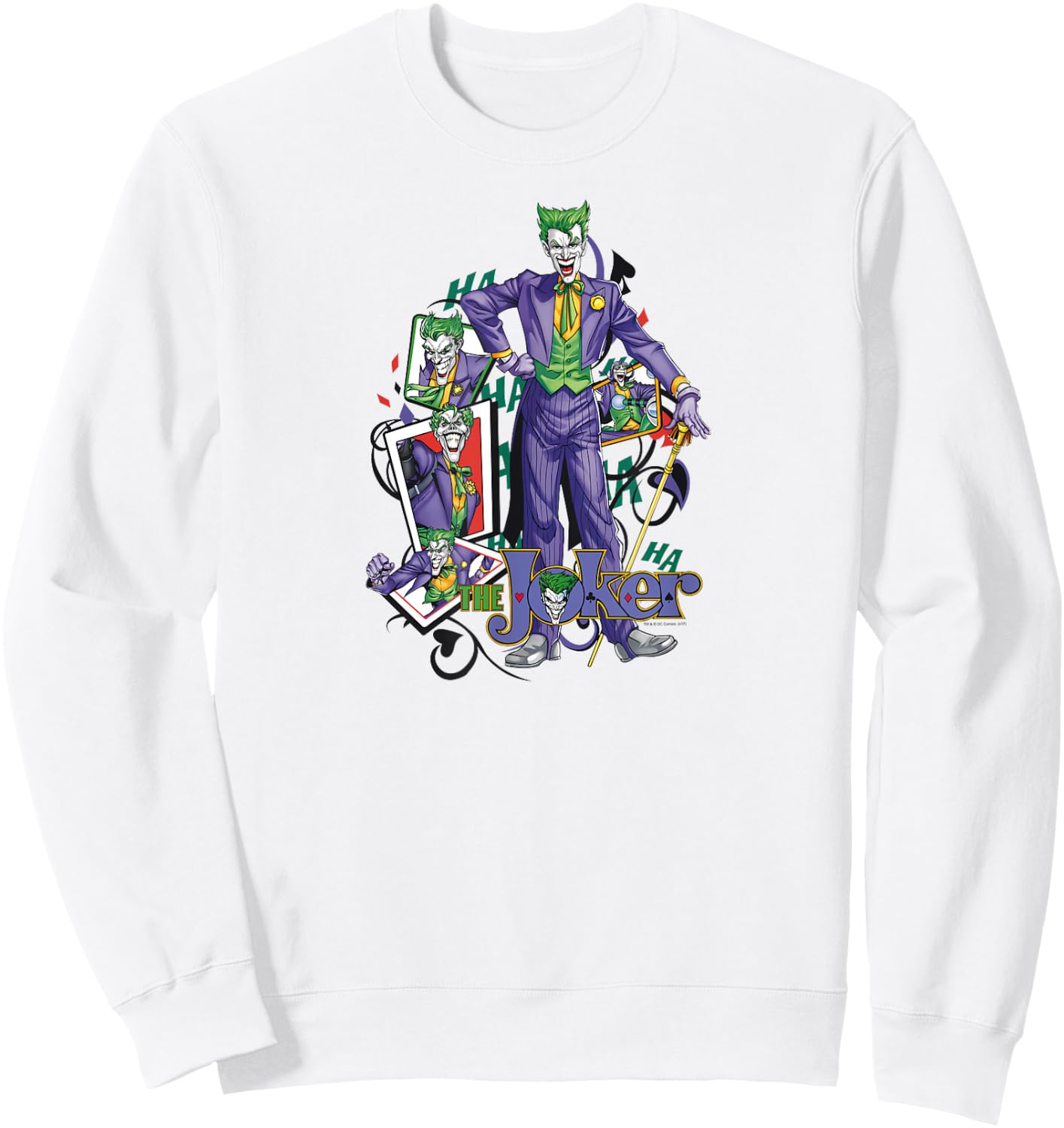 Batman the Joker Wild Cards Sweatshirt - Sweatshirt | White