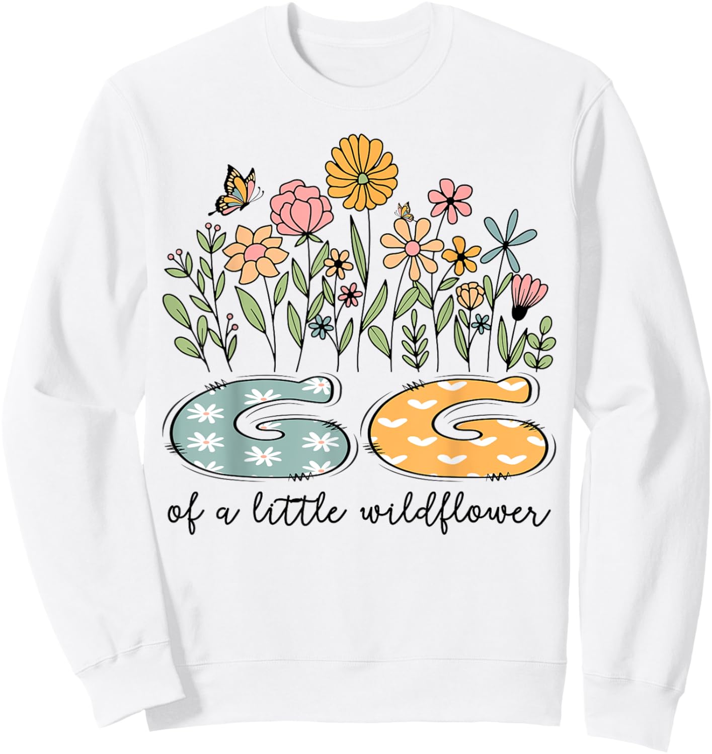 GG Of The Little Wildflower Baby Birthday Floral Sweatshirt - Sweatshirt | White
