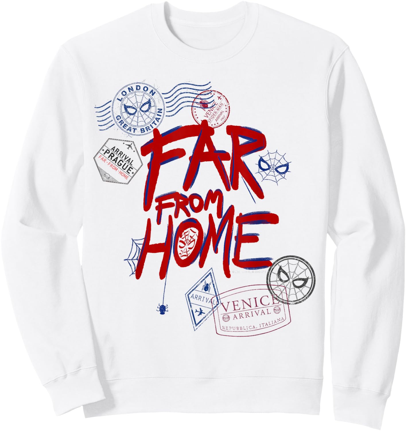 Marvel Spider-Man: Far From Home Travel Stamps Sweatshirt - Sweatshirt | White