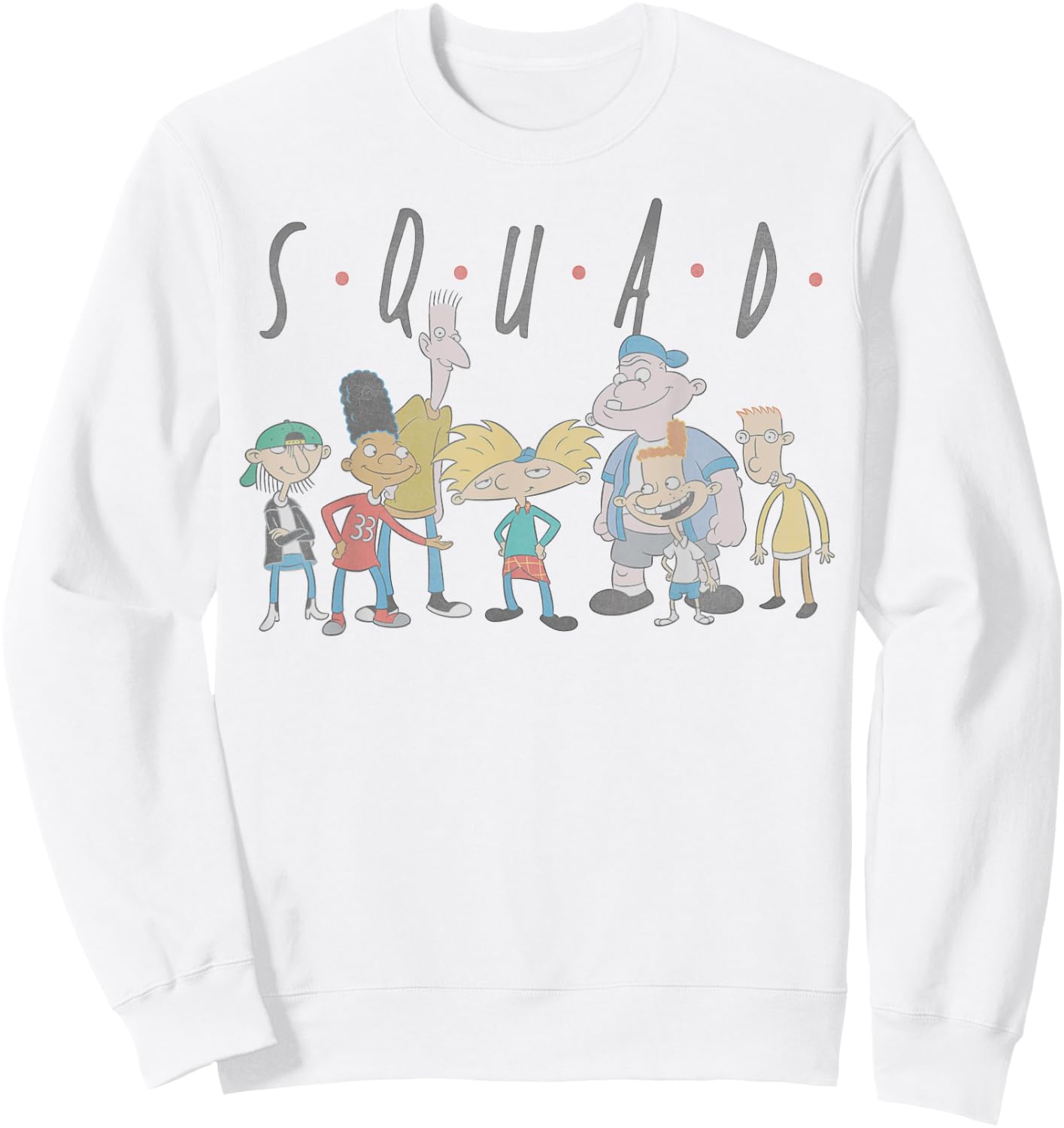 Nickelodeon Hey Arnold SQUAD Team Sweatshirt - Sweatshirt | White