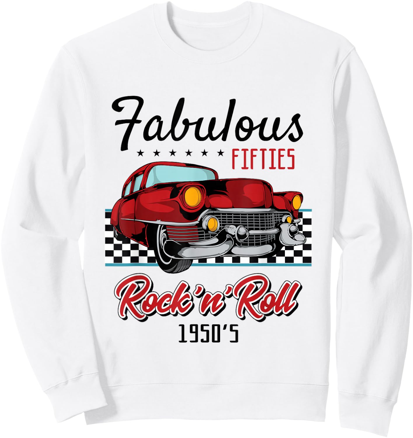 50s Rockabilly Vintage 1950s Clothing Men Sweatshirt - Sweatshirt | White