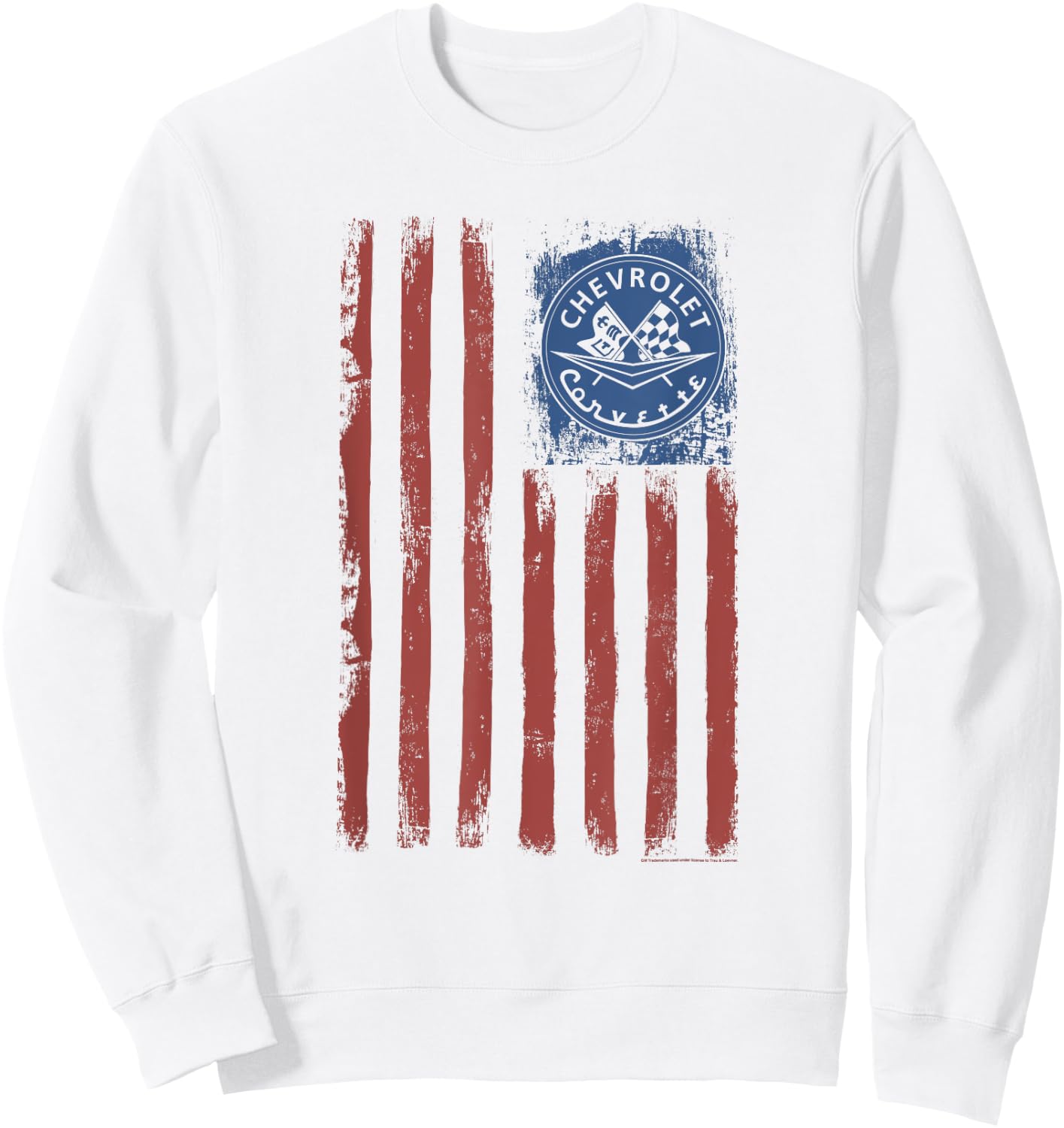 Chevrolet American Flag | Classic Look #27936 Sweatshirt - Sweatshirt | White