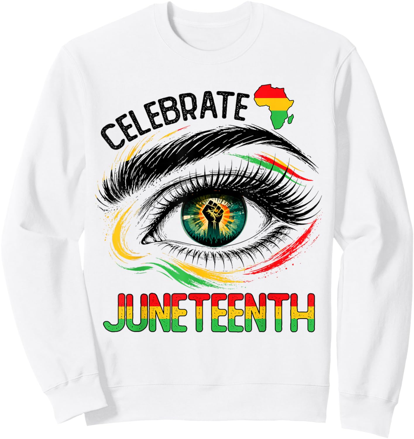 Celebrate Juneteenth 1865 Black African Afro Men Women Kids Sweatshirt - Sweatshirt | White