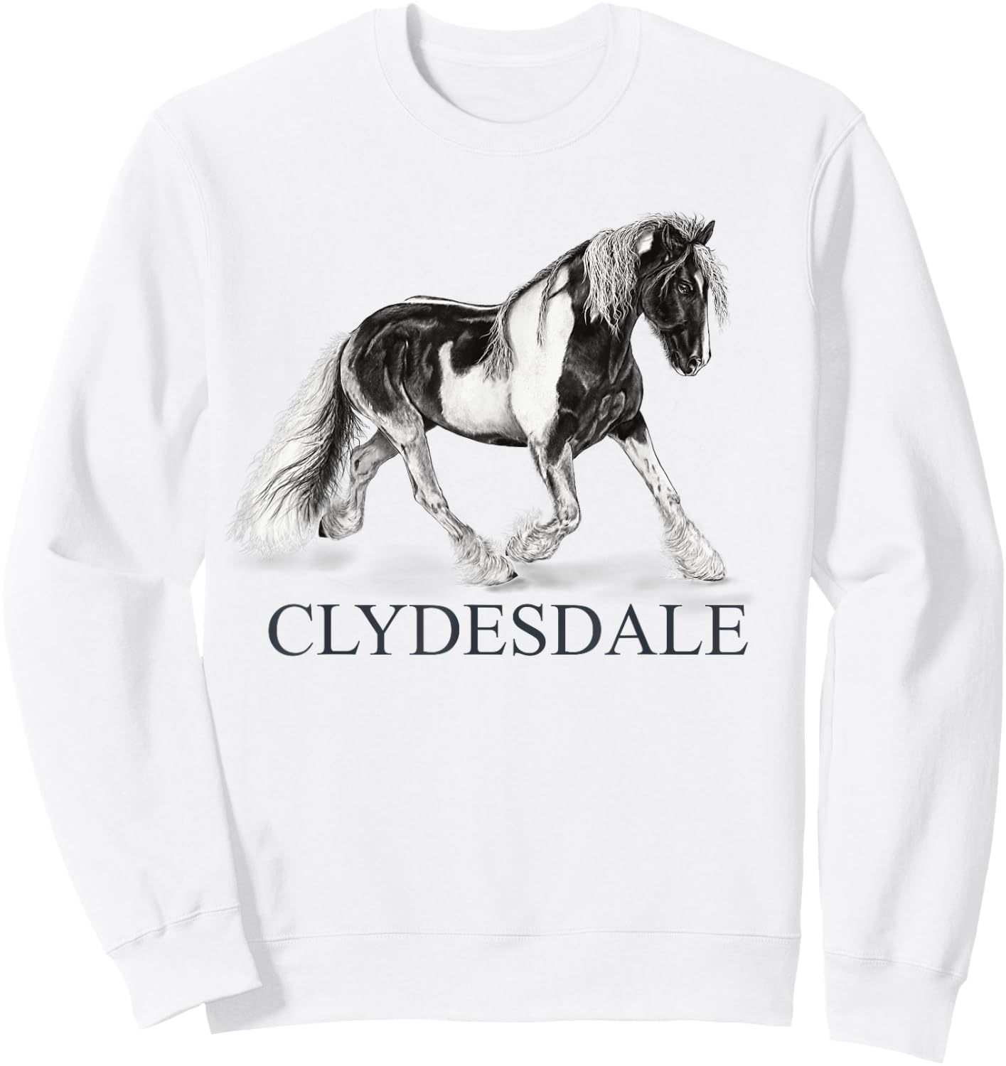 Clydesdale Equestrian Horse Lover Sweatshirt - Sweatshirt | White