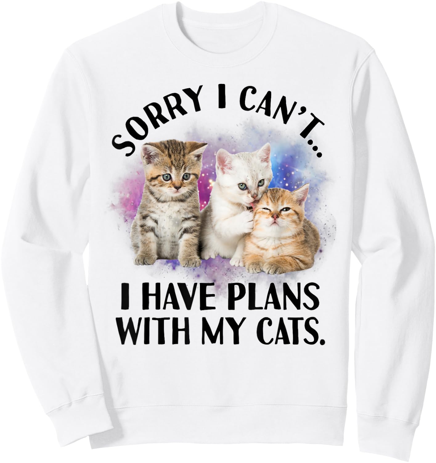 Sorry I Can't I Have Plans with My Cat - Cat Lover Gift Sweatshirt - Sweatshirt | White