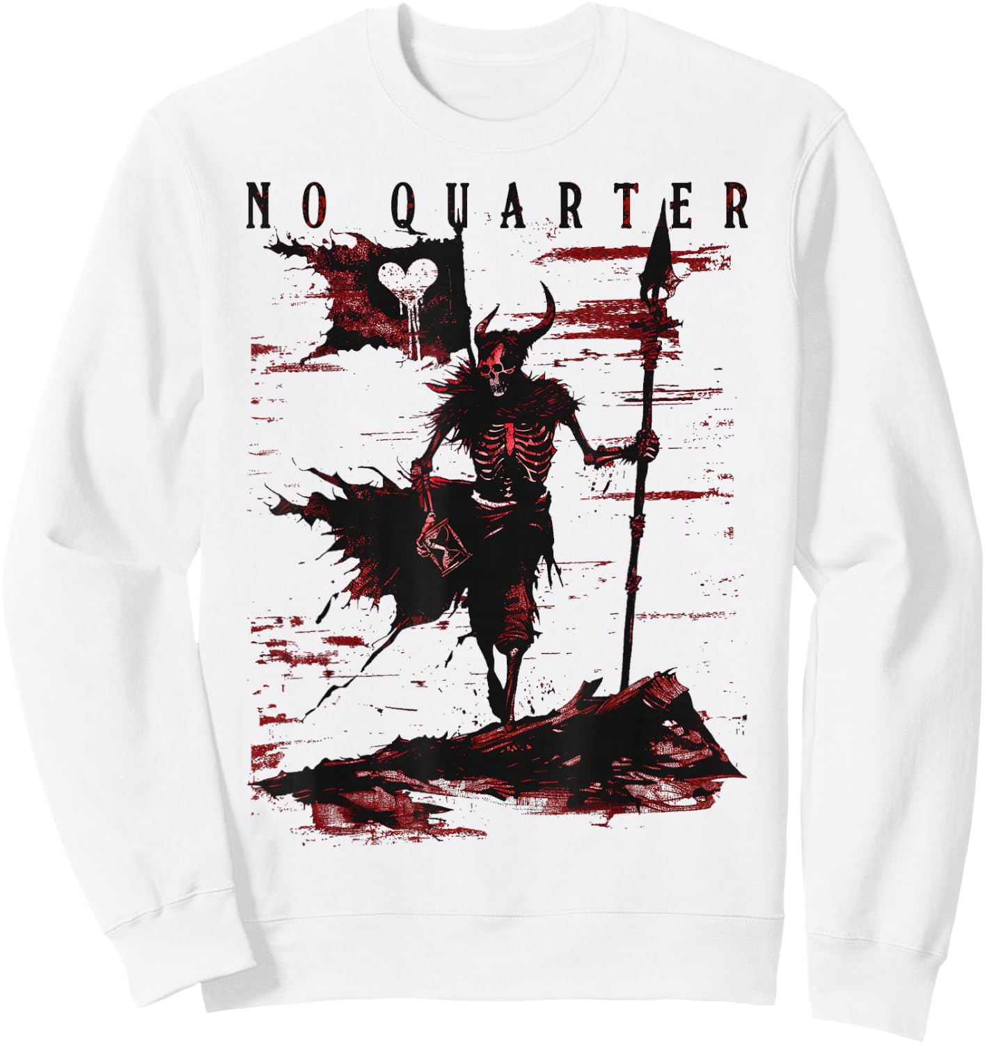 Blackbeard Flag: No Quarter Sweatshirt - Sweatshirt | White