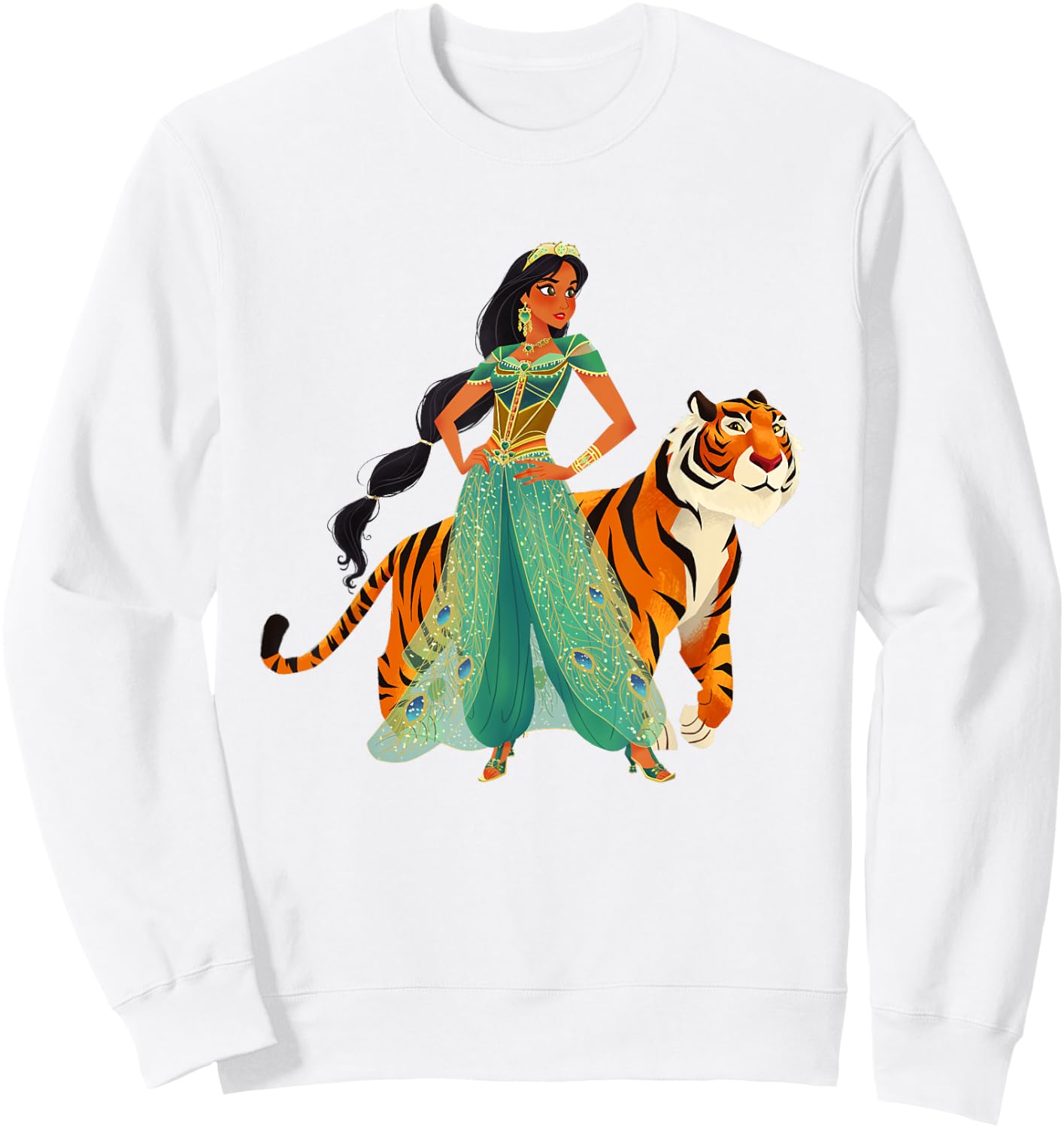 Disney Aladdin Jasmine and Rajah Live Action Sweatshirt - Sweatshirt | White
