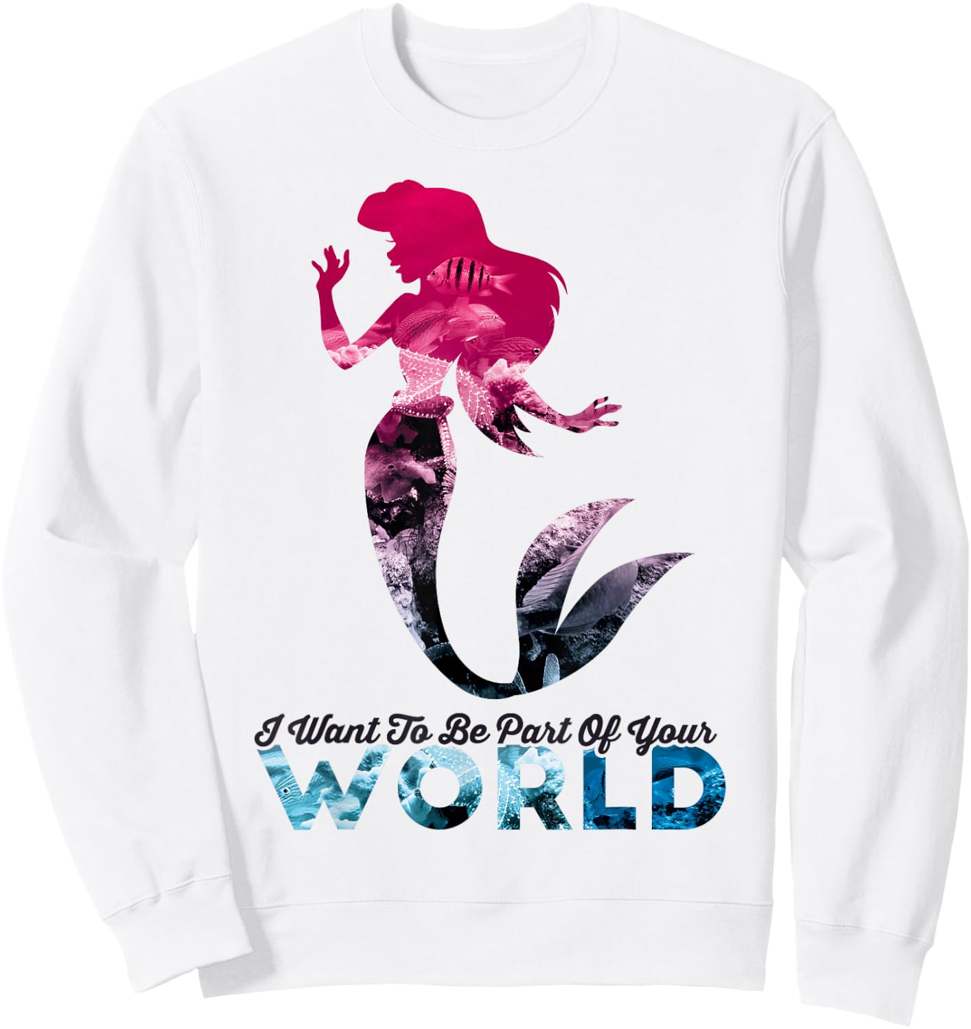 Disney The Little Mermaid Part Of Your World Ariel Collage Sweatshirt - Sweatshirt | White