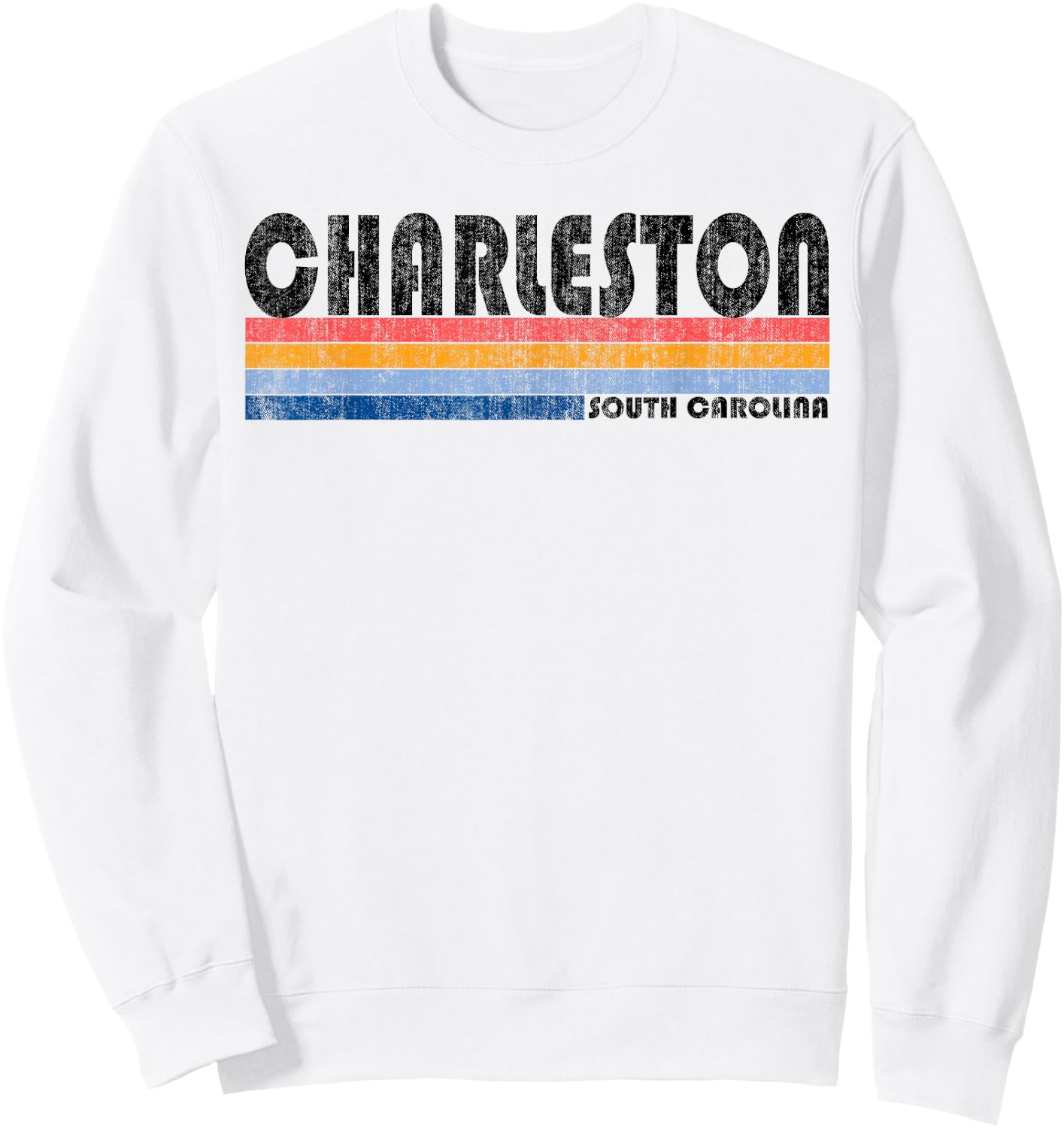 Vintage 1980s Style Charleston, SC Sweatshirt - Sweatshirt | White