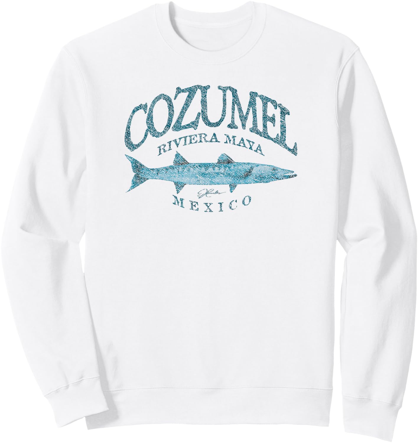 JCombs: Cozumel, Mexico, Great Barracuda Sweatshirt - Sweatshirt | White