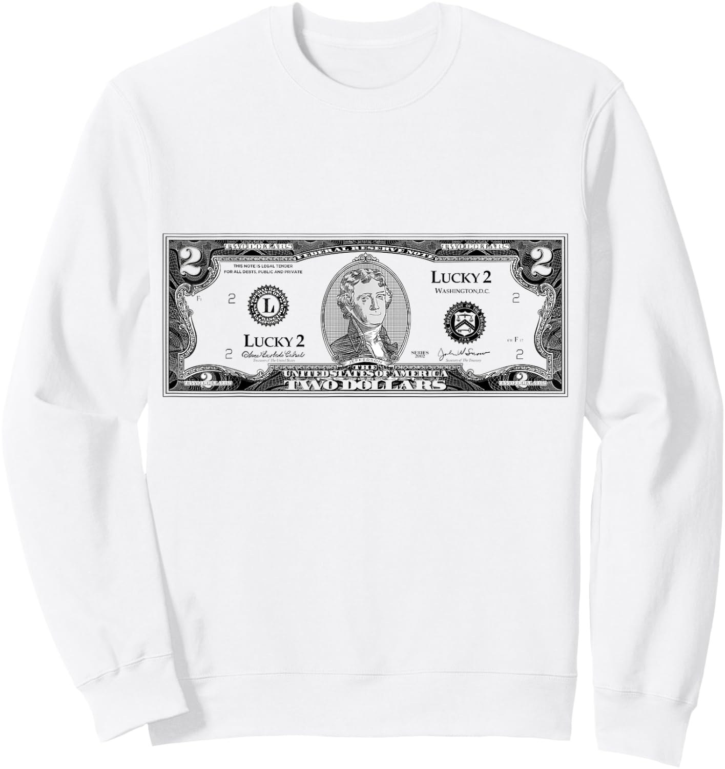Two Dollar Bill Sweatshirt - Sweatshirt | White