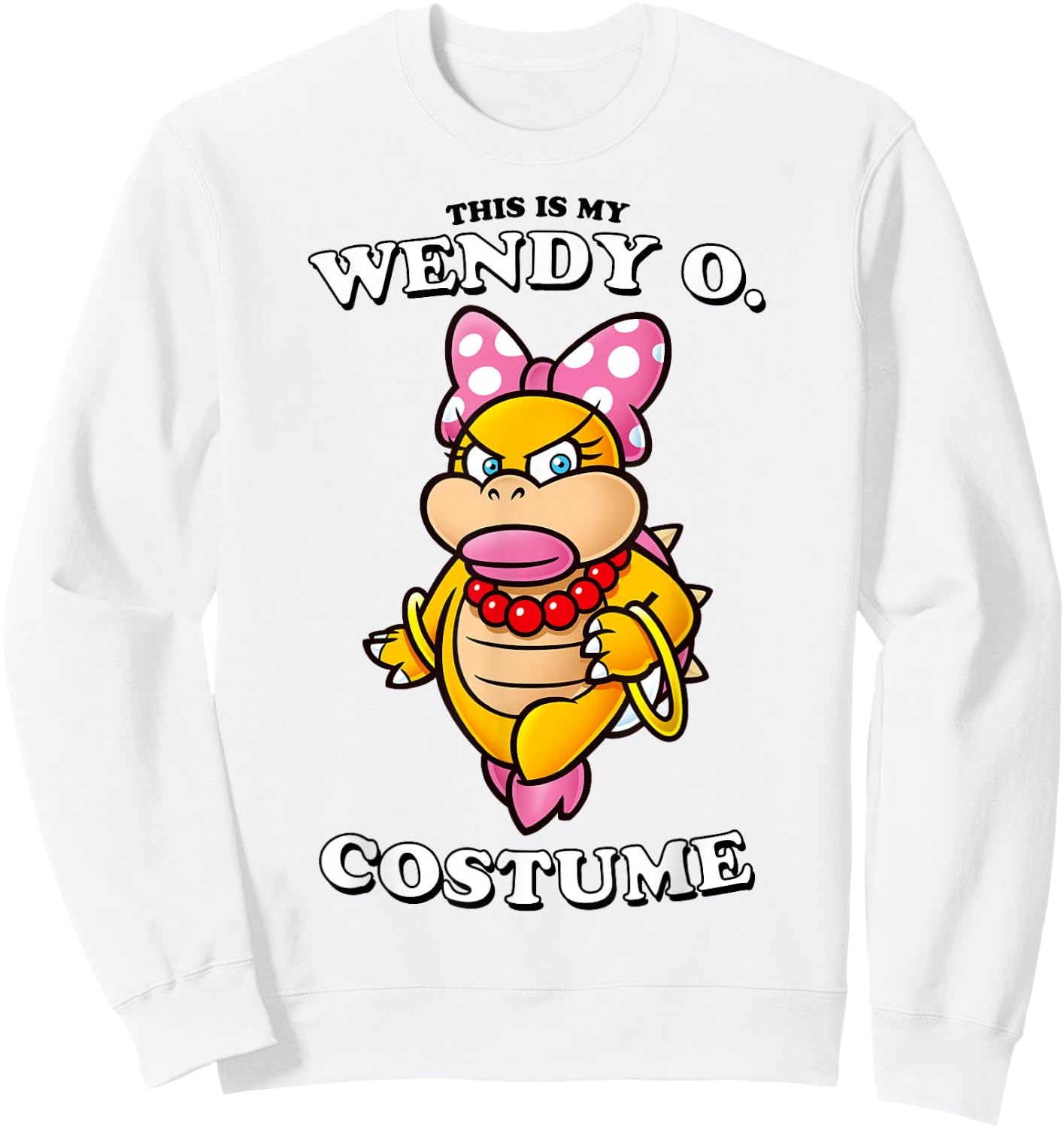 Super Mario Bros Halloween This Is My Wendy O. Costume Sweatshirt - Sweatshirt | White
