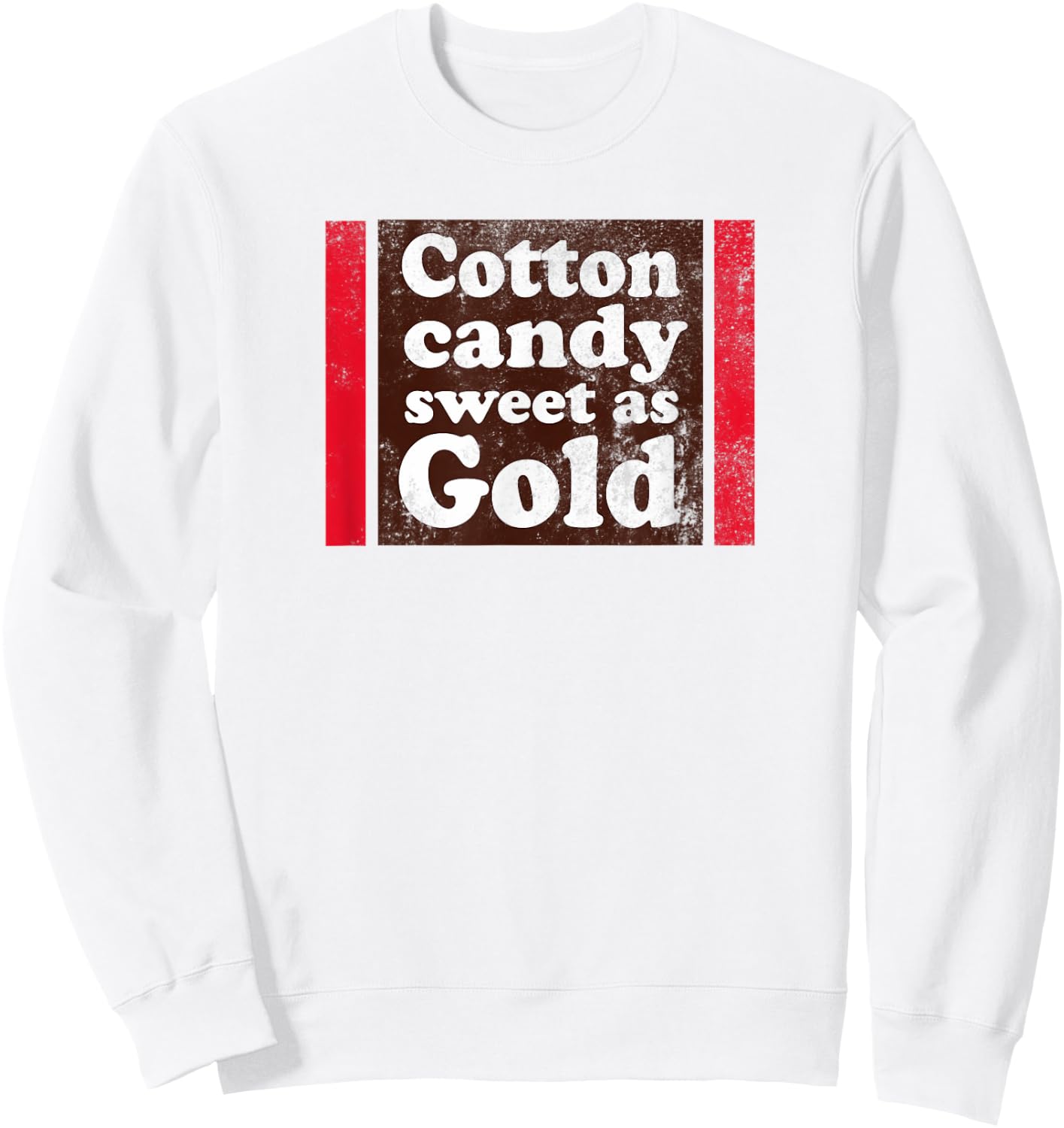 Cotton Candy Sweet as Gold | Funny Distressed Sweatshirt - Sweatshirt | White