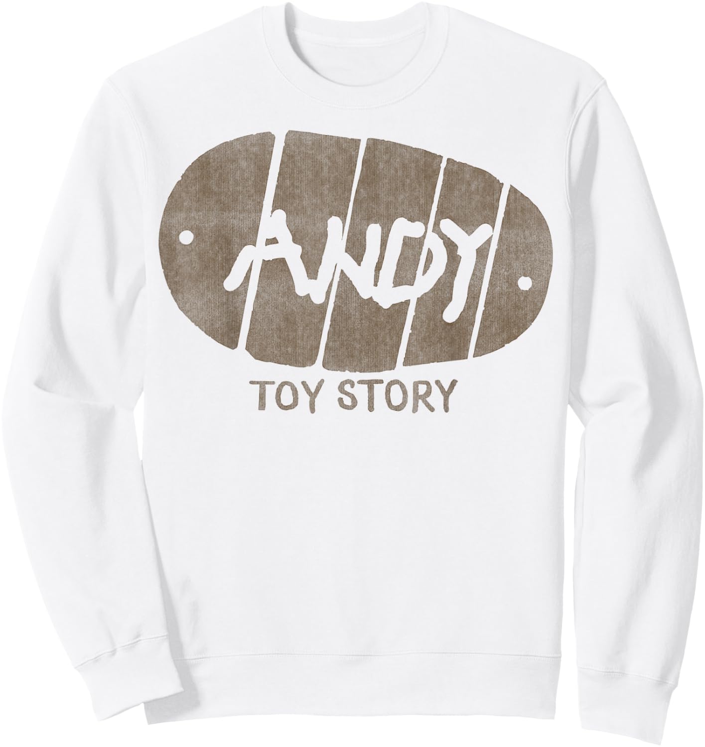 Disney Pixar Toy Story Andy Distressed Signature Boot Logo Sweatshirt - Sweatshirt | White