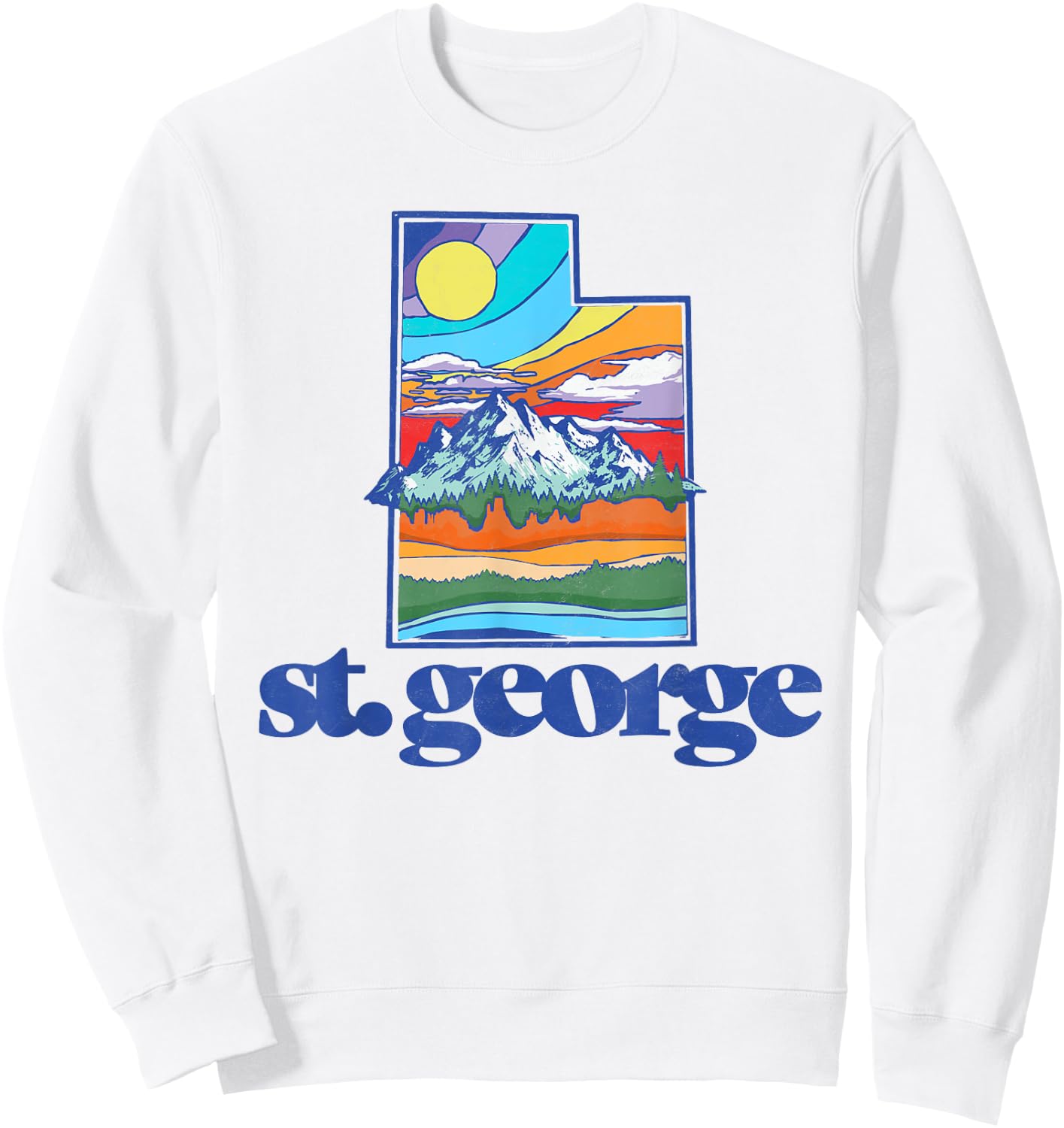 St. George Utah Vintage Nature Outdoor Graphic Sweatshirt - Sweatshirt | White