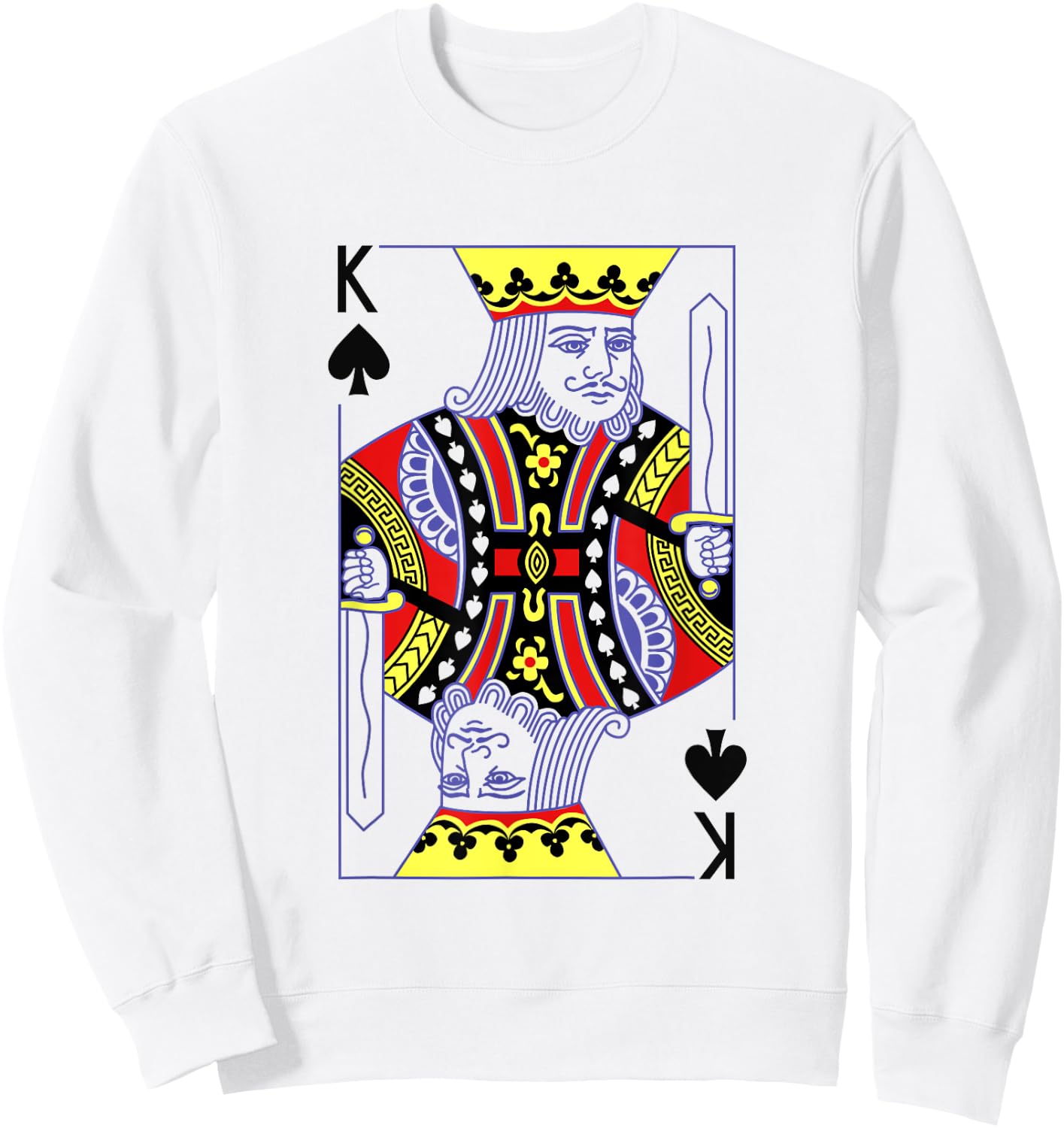King Of Spades Deck Of Cards Group Costume Halloween Casino Sweatshirt - Sweatshirt | White