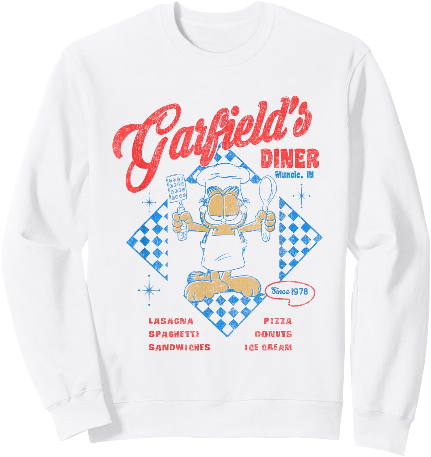 Garfield Diner Vintage Retro Restaurant Since 1978 Sweatshirt - Sweatshirt | White